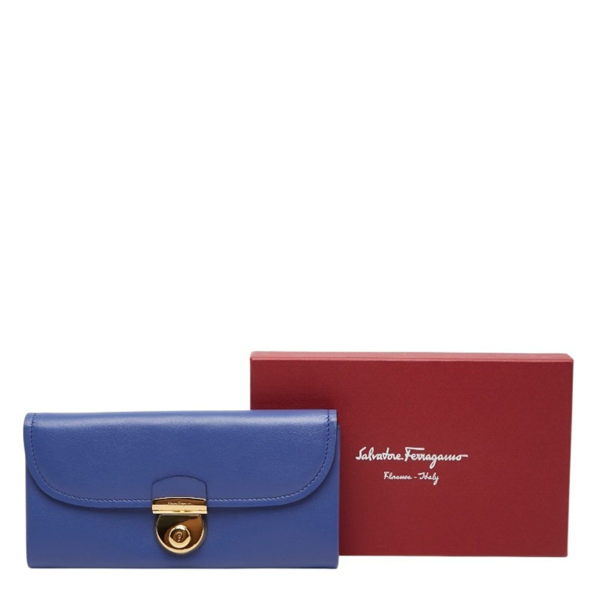 Salvatore Ferragamo Salvatore Ferragamo Long Wallet KB-22C224 Light Blue Leather Women's Size ONE SIZE - 13 Thumbnail