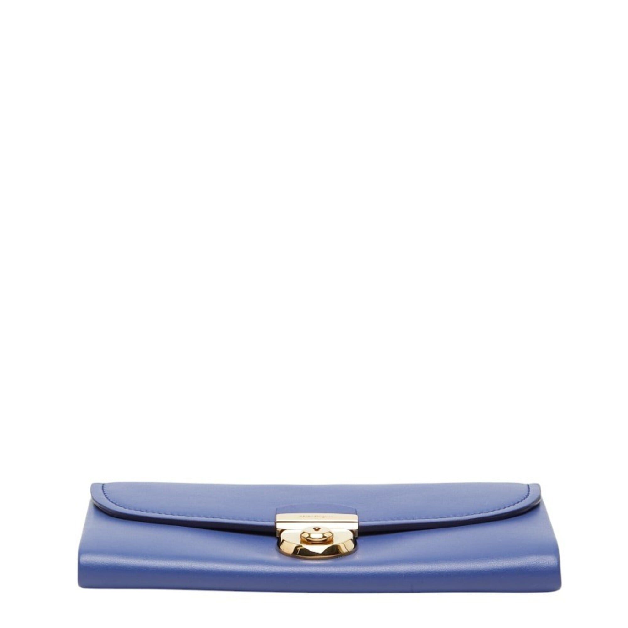 Salvatore Ferragamo Salvatore Ferragamo Long Wallet KB-22C224 Light Blue Leather Women's Size ONE SIZE - 3 Thumbnail