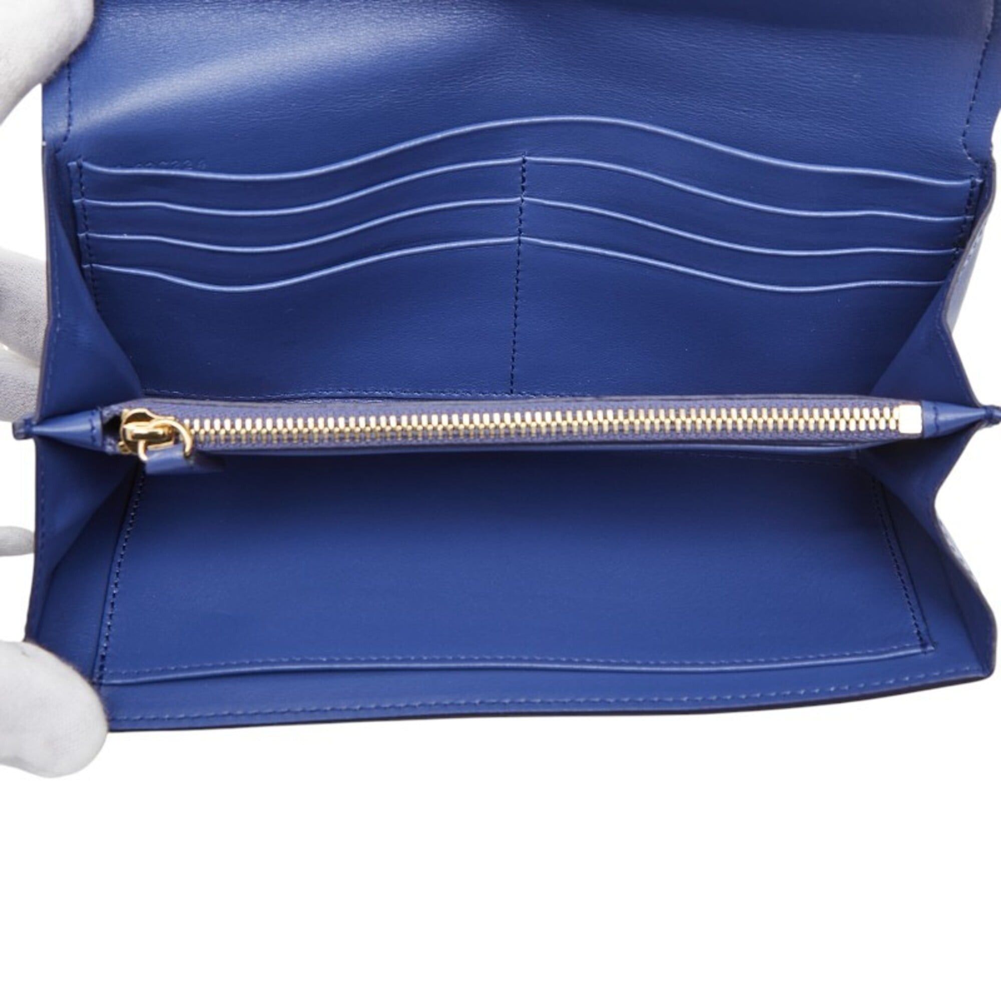 Salvatore Ferragamo Salvatore Ferragamo Long Wallet KB-22C224 Light Blue Leather Women's Size ONE SIZE - 8 Thumbnail