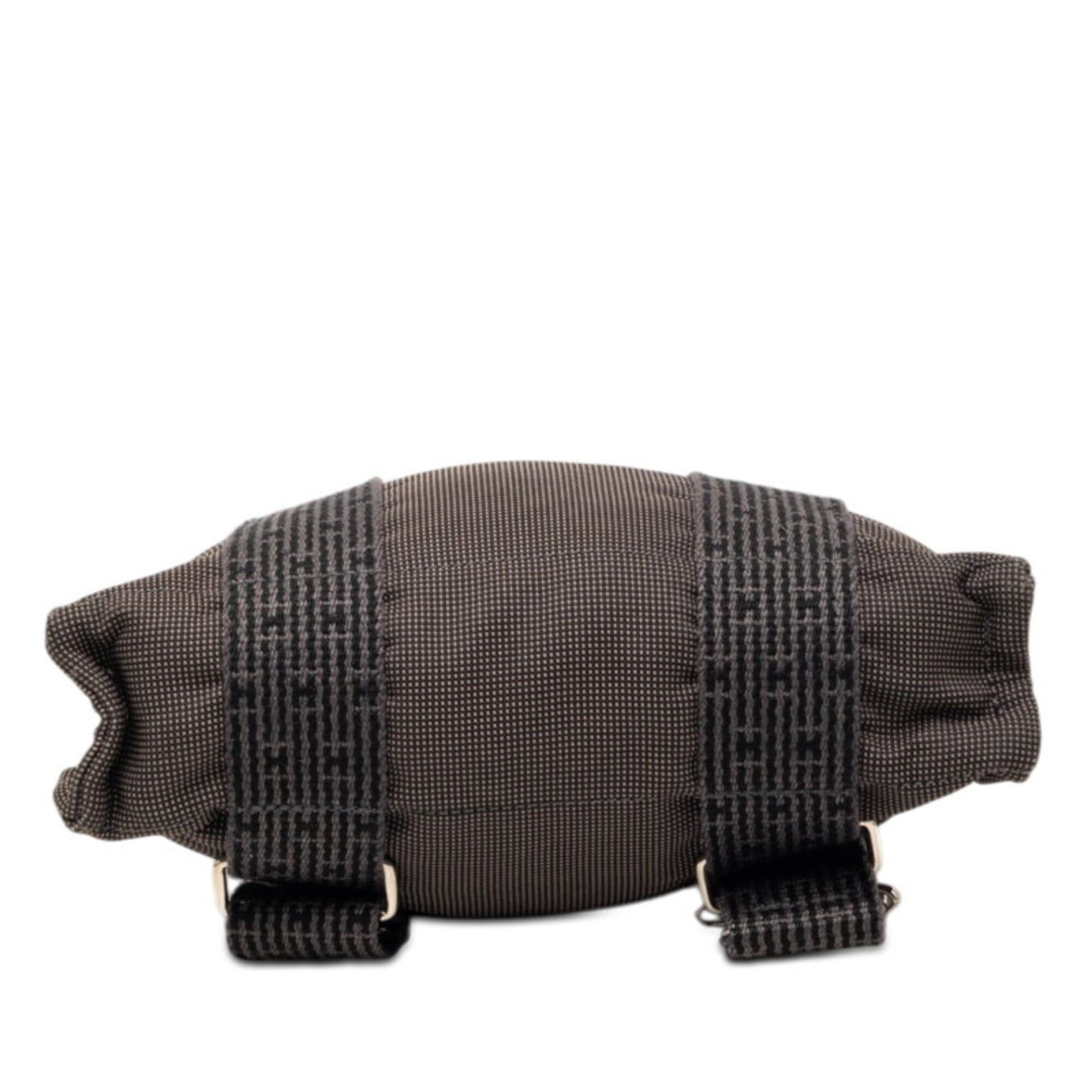 Hermes Hermes Herline Ad PM Backpack, Black/Gray Canvas, Women's. Size ONE SIZE - 3 Thumbnail