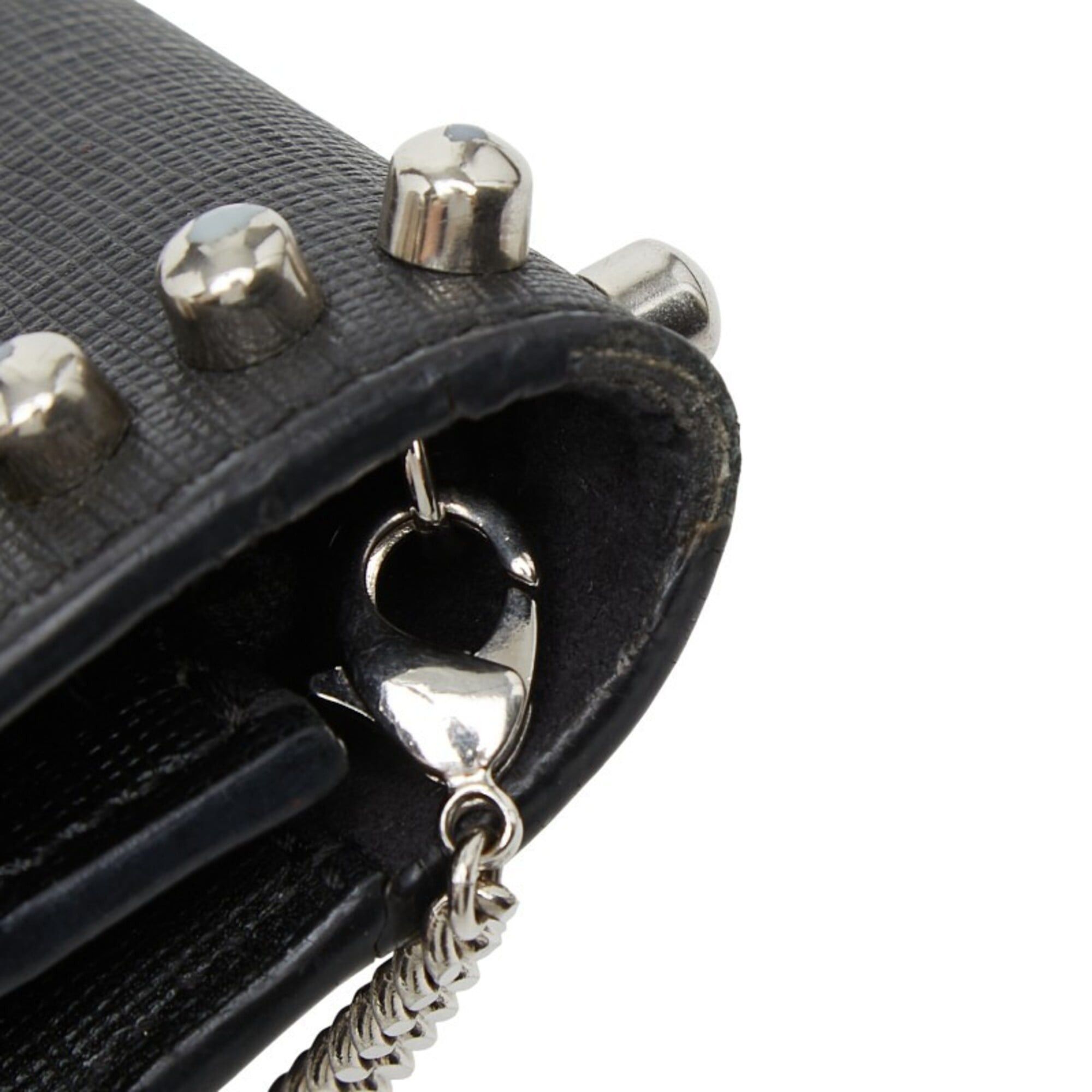 Fendi Fendi Karlito Studded Wallet Chain Shoulder Bag 8M0346 Black Multicolor Leather Fur Women's FENDI Size ONE SIZE - 10 Thumbnail