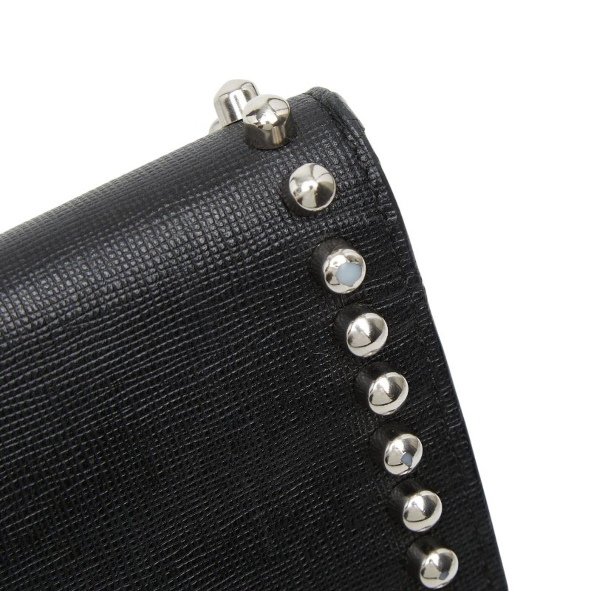 Fendi Fendi Karlito Studded Wallet Chain Shoulder Bag 8M0346 Black Multicolor Leather Fur Women's FENDI Size ONE SIZE - 8 Thumbnail