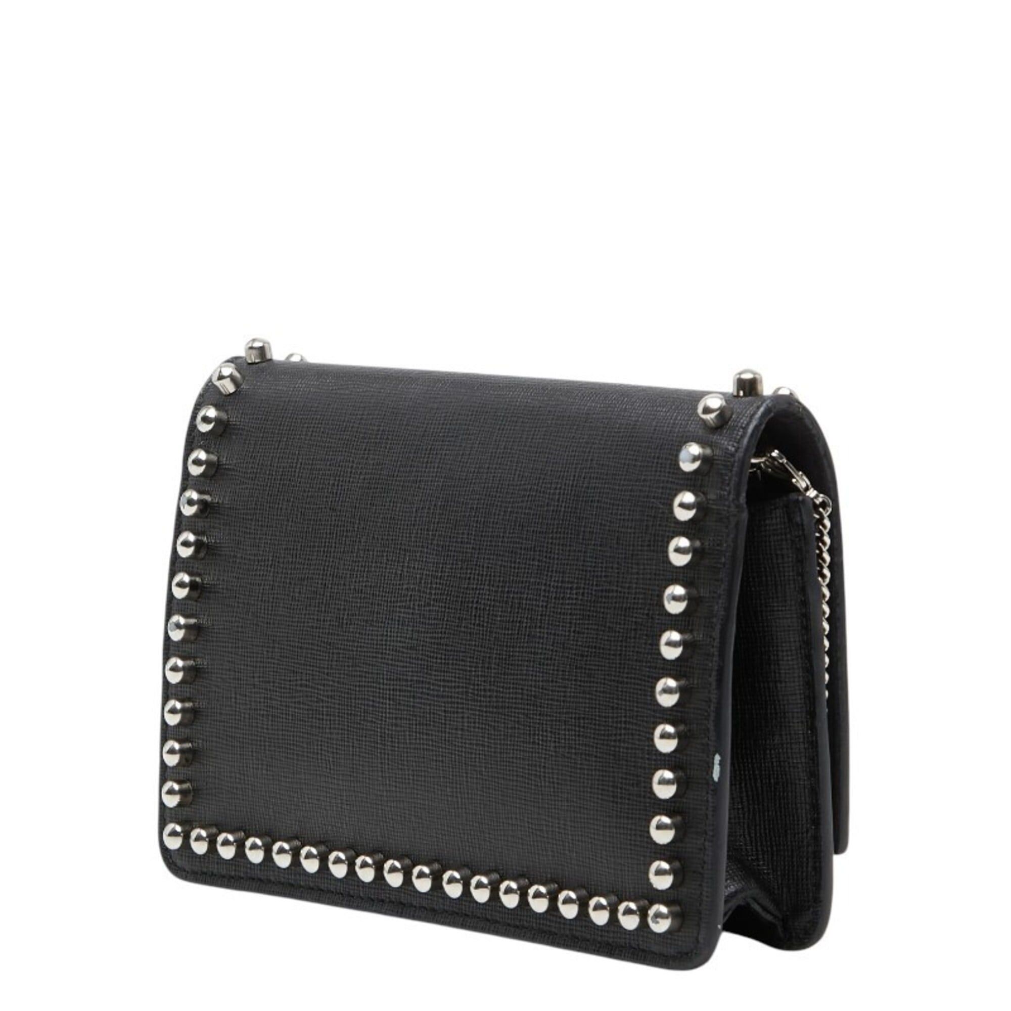 Fendi Fendi Karlito Studded Wallet Chain Shoulder Bag 8M0346 Black Multicolor Leather Fur Women's FENDI Size ONE SIZE - 2 Thumbnail