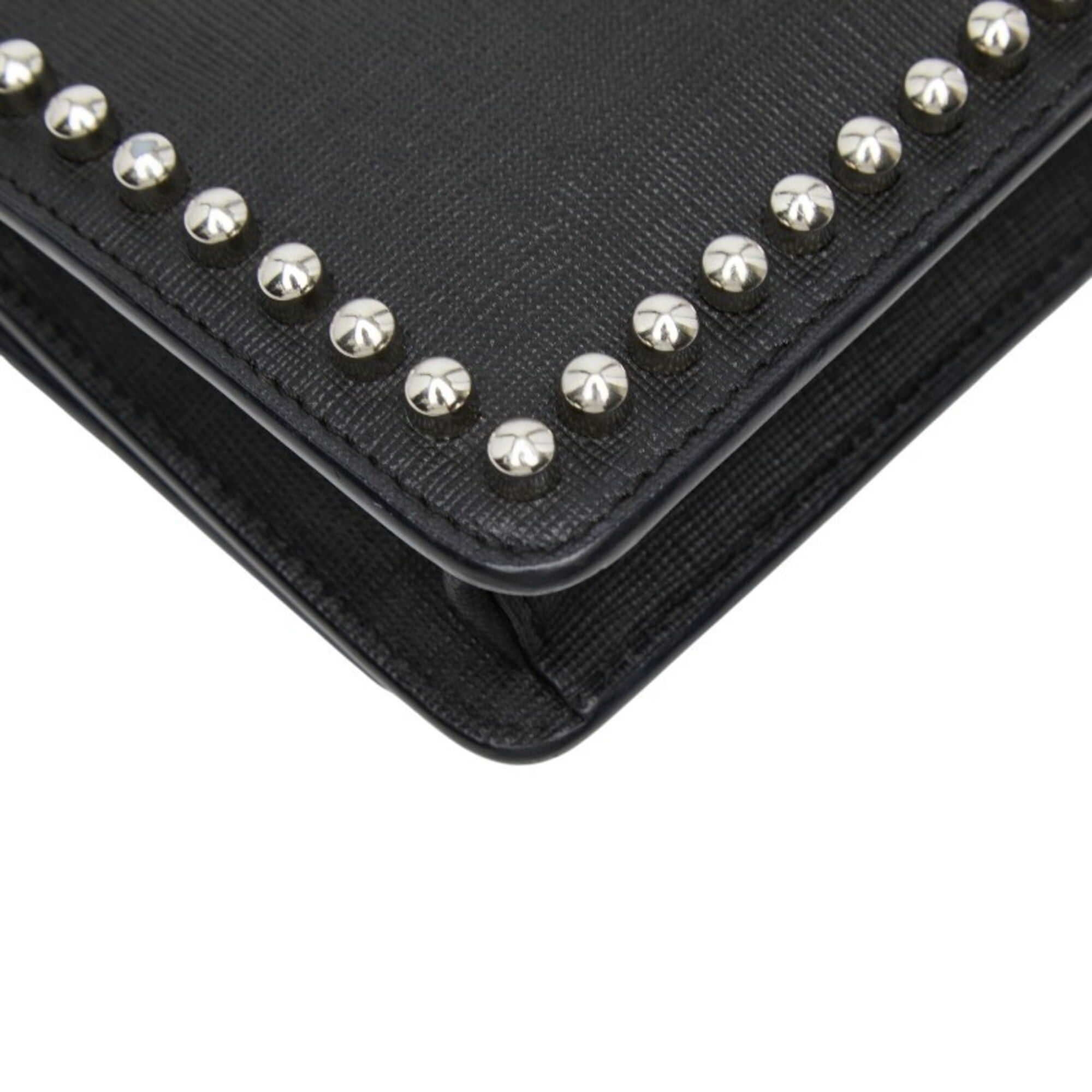 Fendi Fendi Karlito Studded Wallet Chain Shoulder Bag 8M0346 Black Multicolor Leather Fur Women's FENDI Size ONE SIZE - 7 Thumbnail