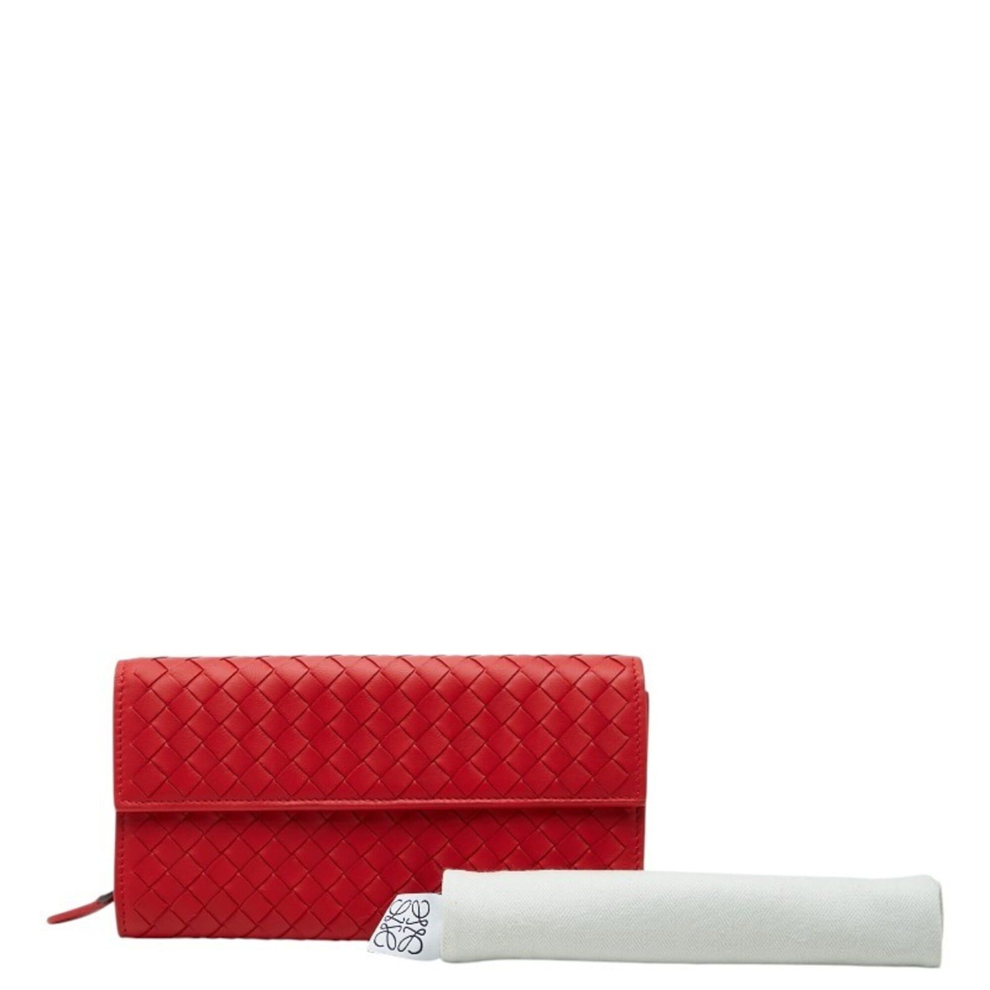 Bottega Veneta Bottega Veneta Intrecciato Round Zip Wallet Long Red Leather Women's BOTTEGAVENETA Size ONE SIZE - 10 Thumbnail