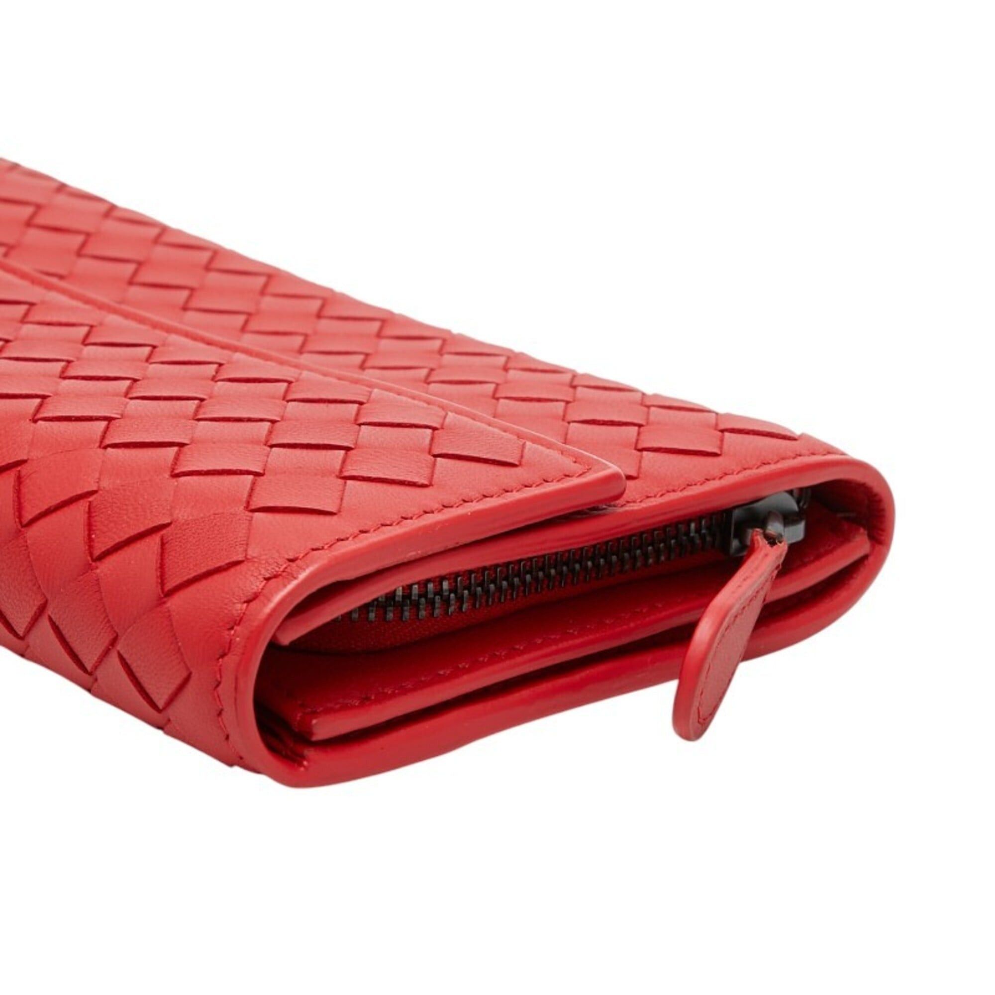 Bottega Veneta Bottega Veneta Intrecciato Round Zip Wallet Long Red Leather Women's BOTTEGAVENETA Size ONE SIZE - 5 Thumbnail
