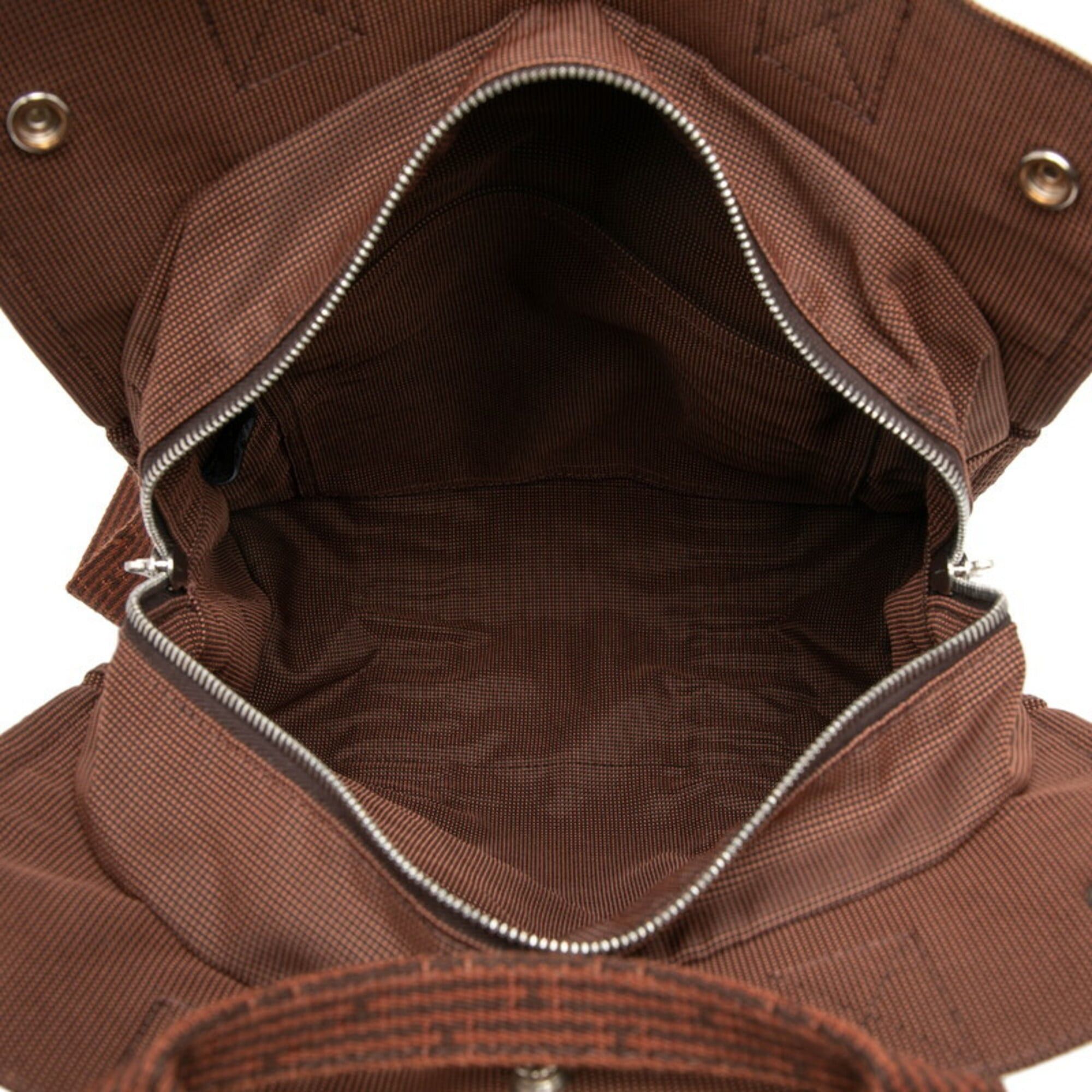 Hermes Hermes Herline Ad MM Backpack, Brown Canvas, Women's Size ONE SIZE - 4 Thumbnail