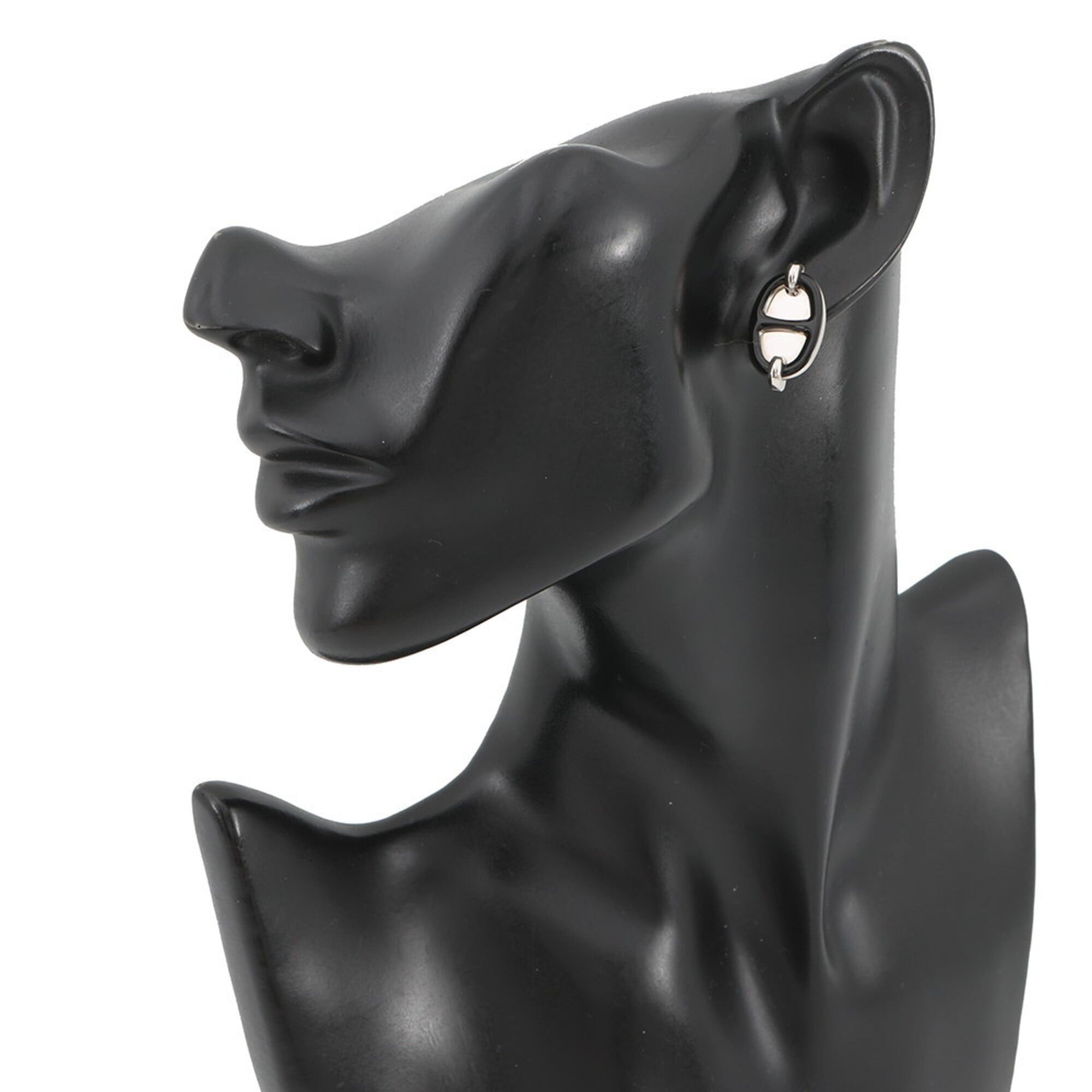 Hermes Hermes Mini Maillon Earrings, Black HERMES Earrings Size ONE SIZE - 4 Thumbnail