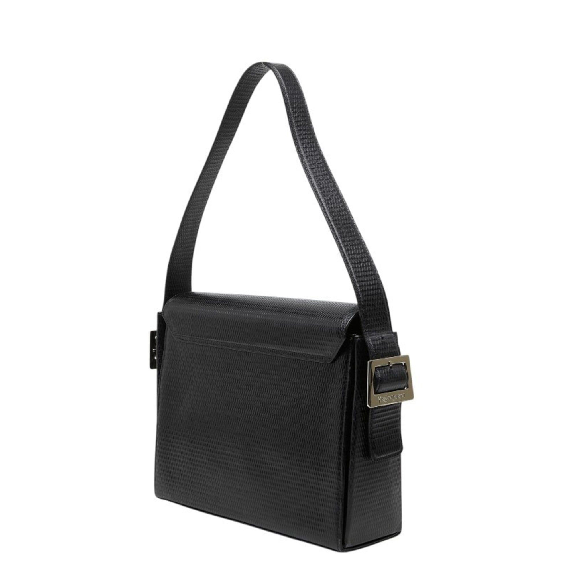 Saint Laurent Paris Saint Laurent embossed one-shoulder bag, black leather, women's. Size ONE SIZE - 2 Thumbnail