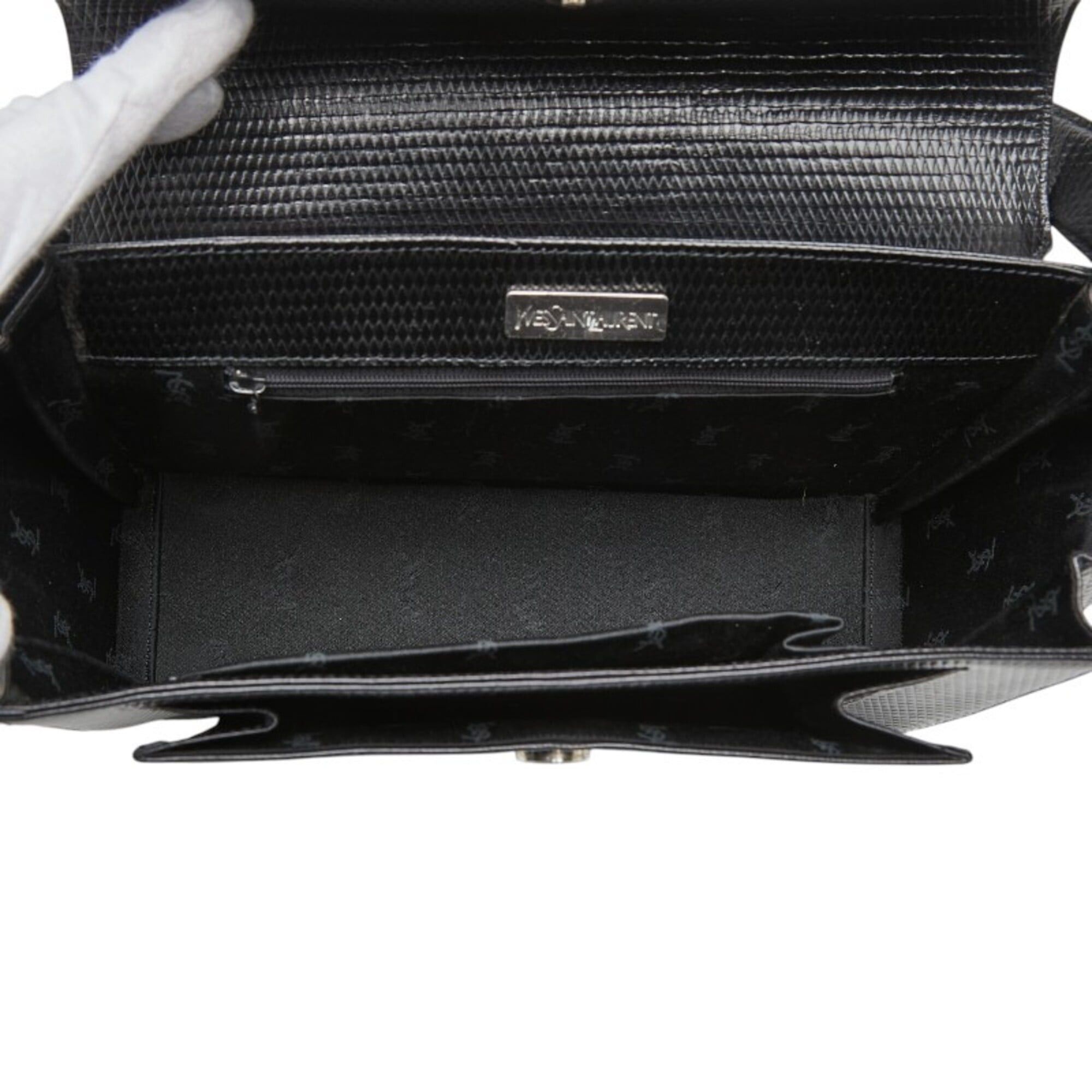 Saint Laurent Paris Saint Laurent embossed one-shoulder bag, black leather, women's. Size ONE SIZE - 9 Thumbnail