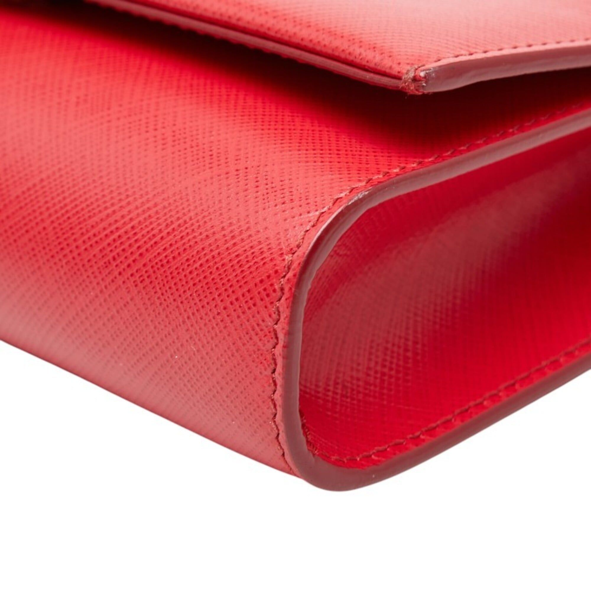 Salvatore Ferragamo Salvatore Ferragamo Vara Ribbon Chain Shoulder Bag AU21 B558 Red Leather Women's Size ONE SIZE - 4 Thumbnail