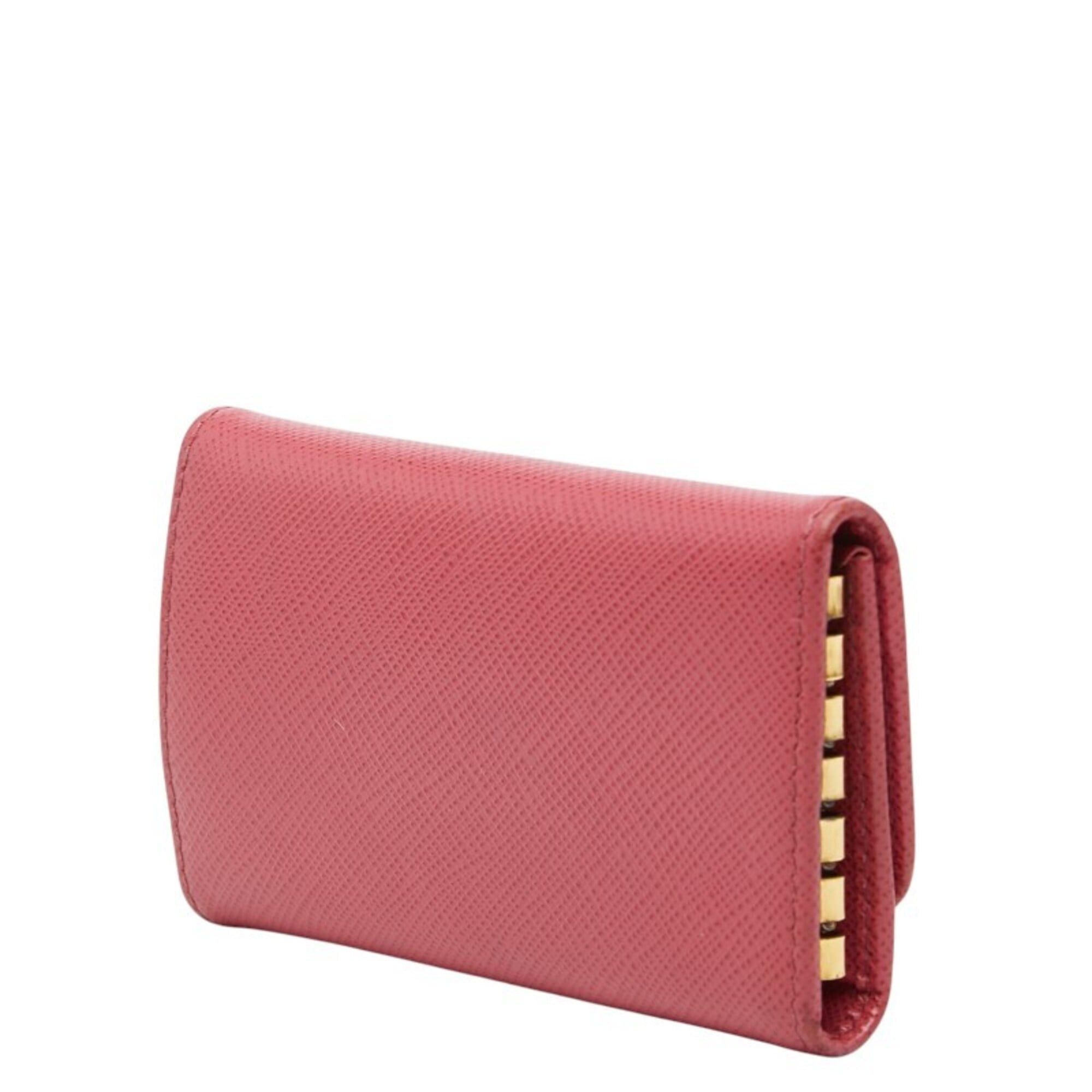 Prada Prada 6-Key Case 1PG222 Pink Saffiano Leather Women's PRADA Size ONE SIZE - 2 Thumbnail
