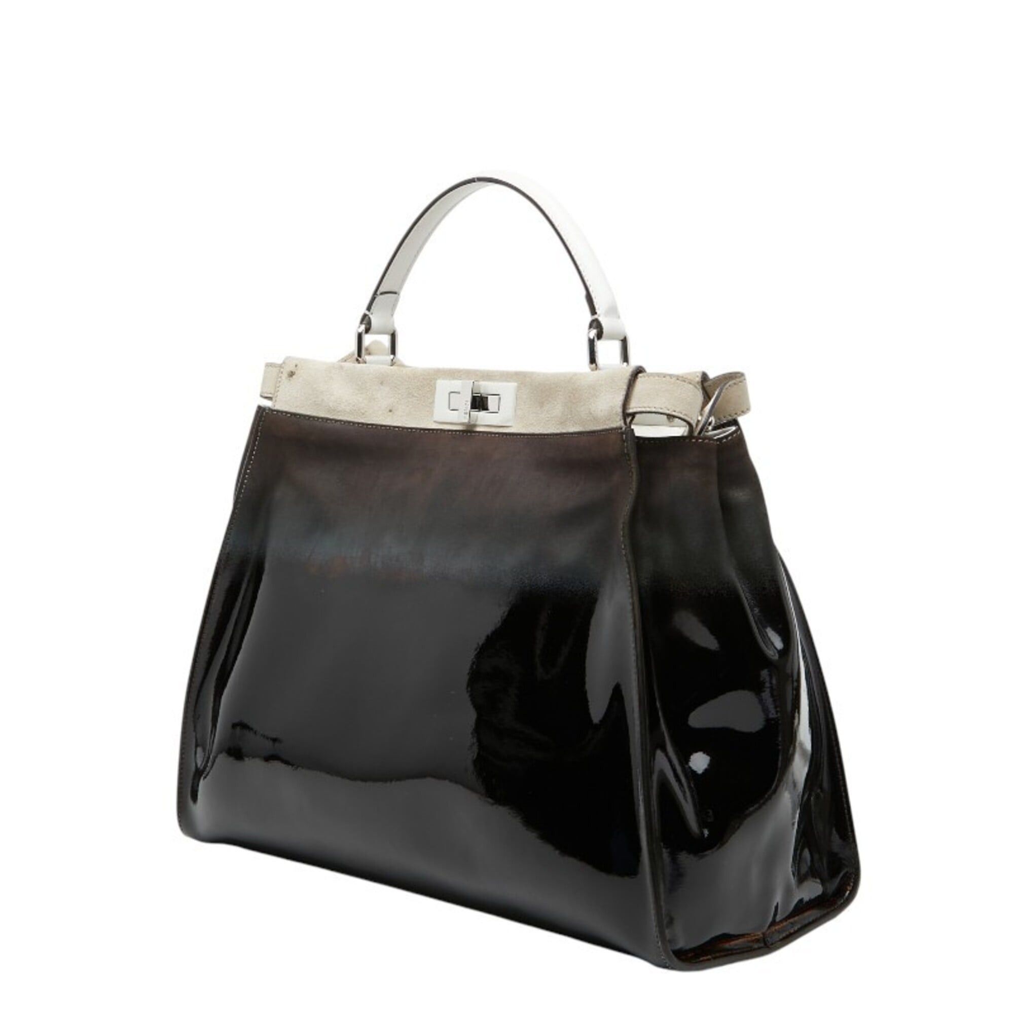 Fendi Fendi Peekaboo Large Handbag Shoulder Bag 2WAY 8BN210 Brown Beige Patent Leather Suede Women's FENDI Size ONE SIZE - 2 Thumbnail