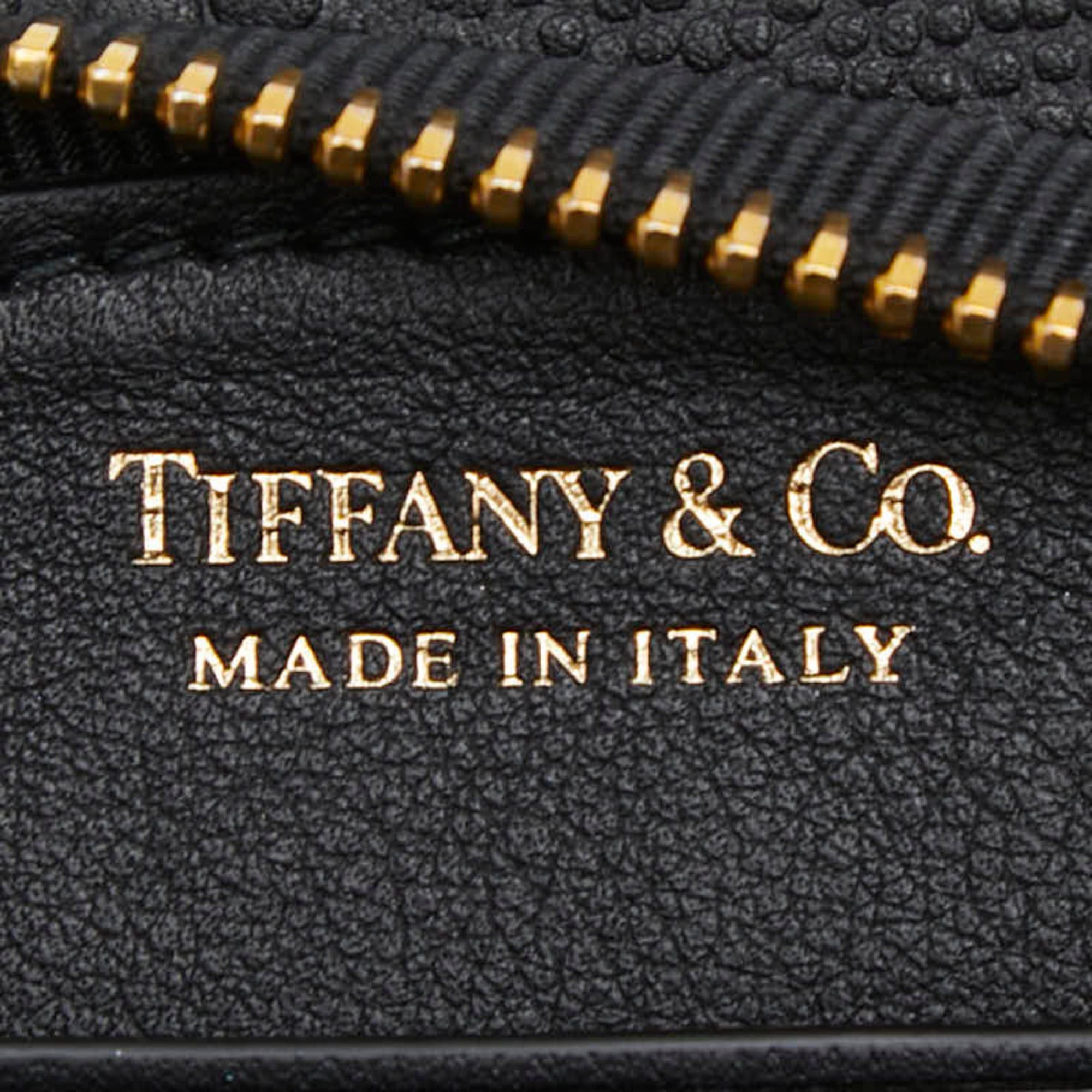 Tiffany & Co. Tiffany & Co. Embossed Half-Moon Long Wallet, Black Leather, Women's. Size ONE SIZE - 8 Thumbnail