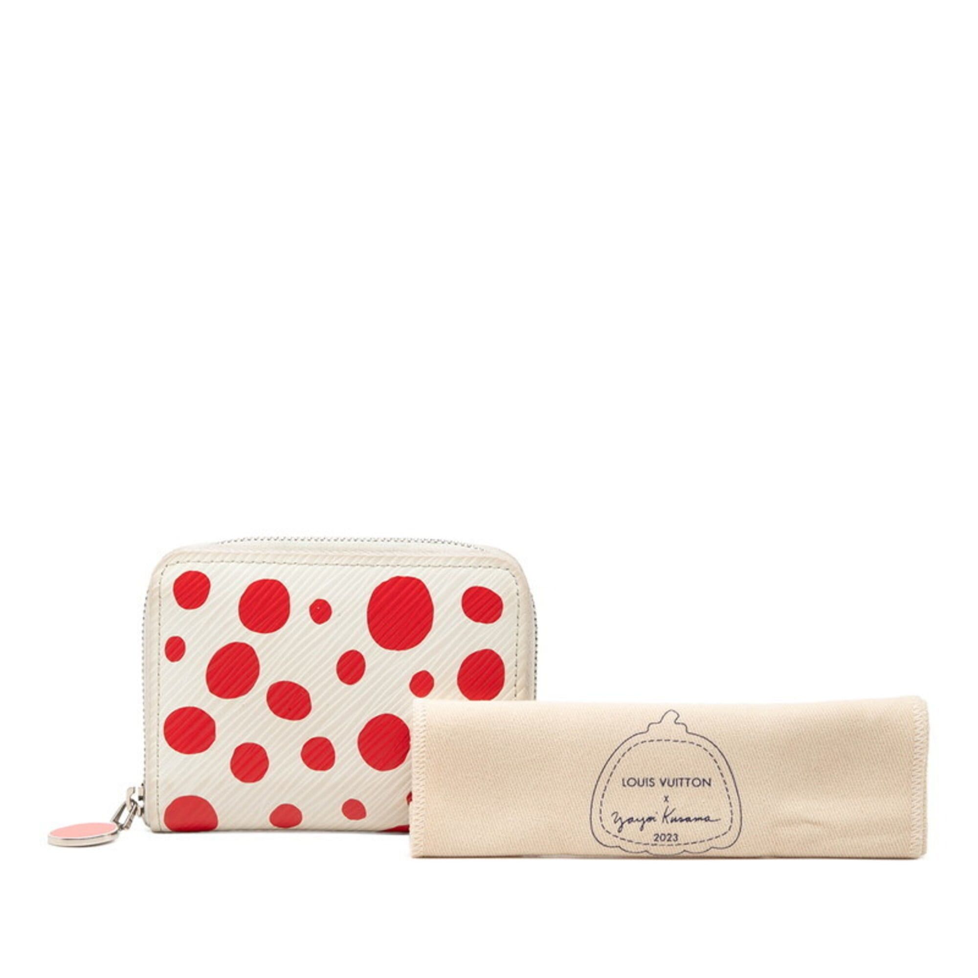 Louis Vuitton Louis Vuitton Epi LV x YK Zippy Coin Purse Yayoi Kusama Round Zipper Wallet M81958 White Red Leather Women's LOUIS VUITTON Size ONE SIZE - 6 Thumbnail