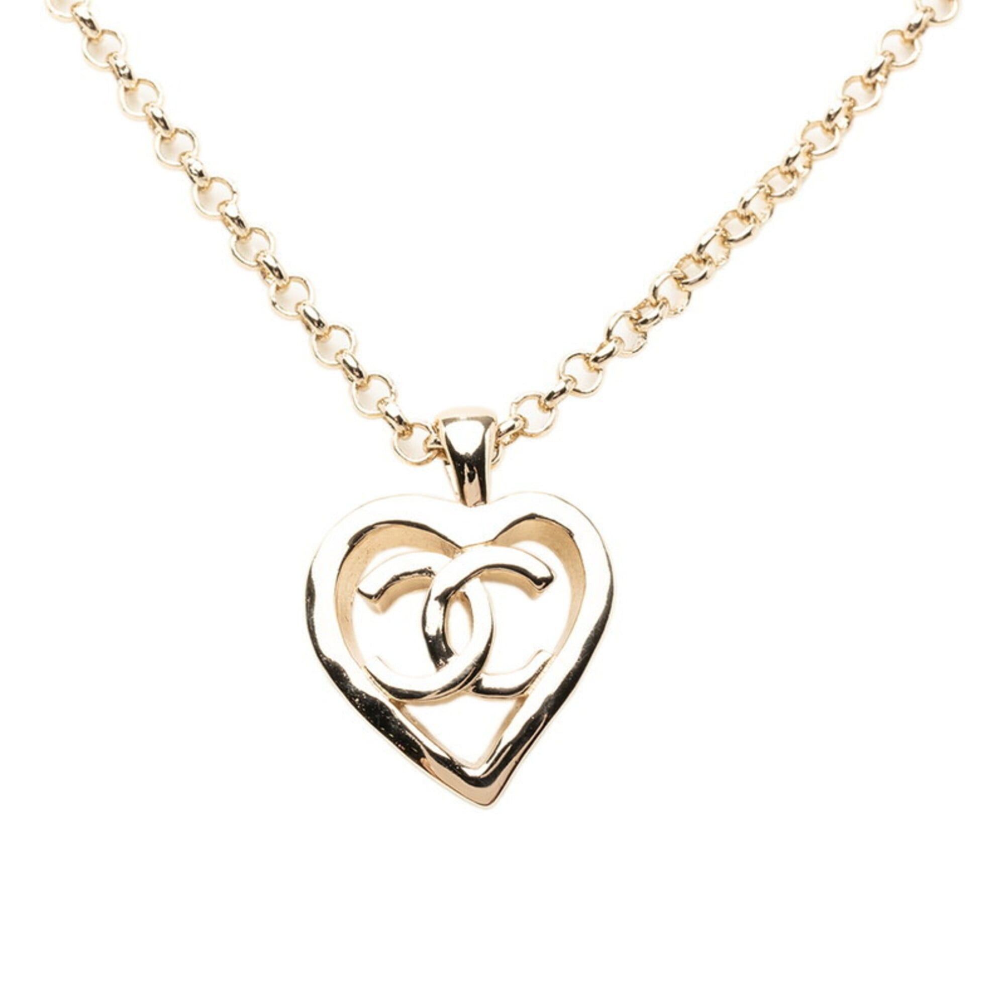 Chanel Chanel Heart Coco Mark Chain Pendant Necklace B22P Silver Metal Women's CHANEL Size ONE SIZE - 2 Thumbnail
