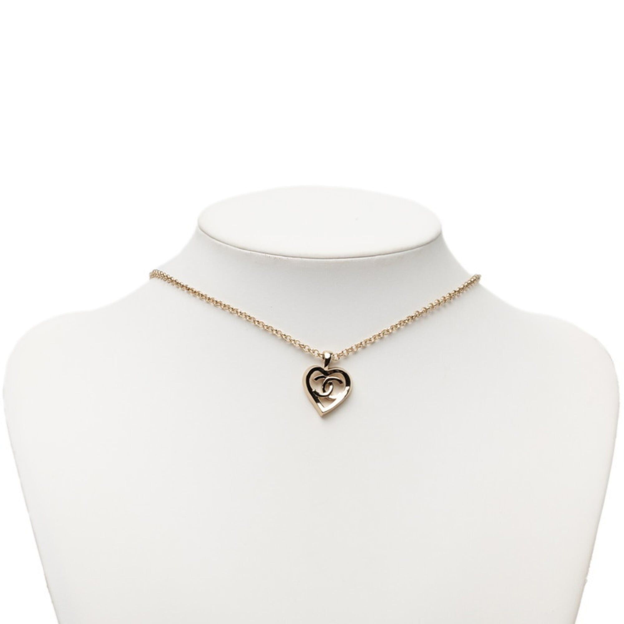 Chanel Chanel Heart Coco Mark Chain Pendant Necklace B22P Silver Metal Women's CHANEL Size ONE SIZE - 4 Thumbnail