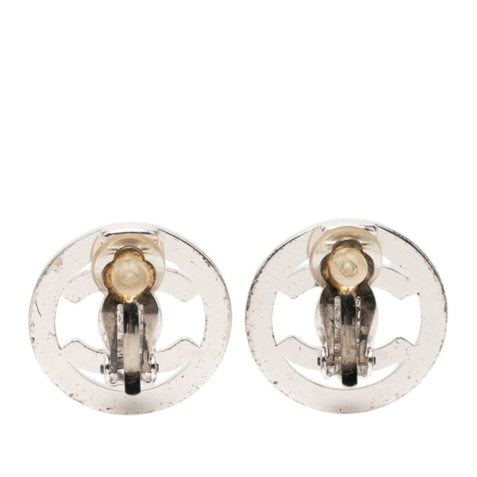 Chanel Chanel Coco Mark Turnlock Vintage Earrings 97P Silver Metal Women's CHANEL Size ONE SIZE - 2 Thumbnail
