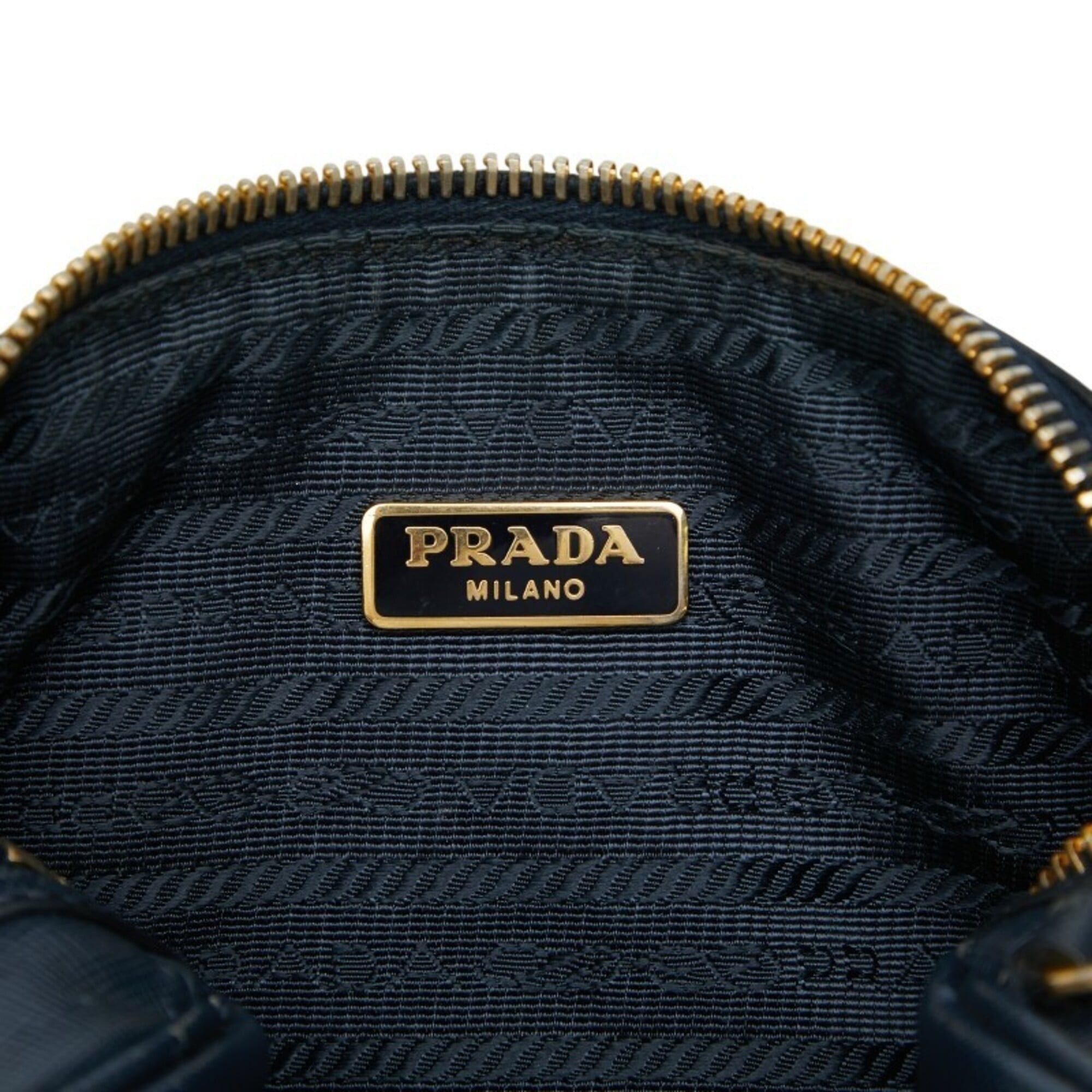 Prada Prada Triangle Logo Plate Mini Handbag Shoulder Bag 2-Way Navy Saffiano Leather Women's PRADA Size ONE SIZE - 8 Thumbnail