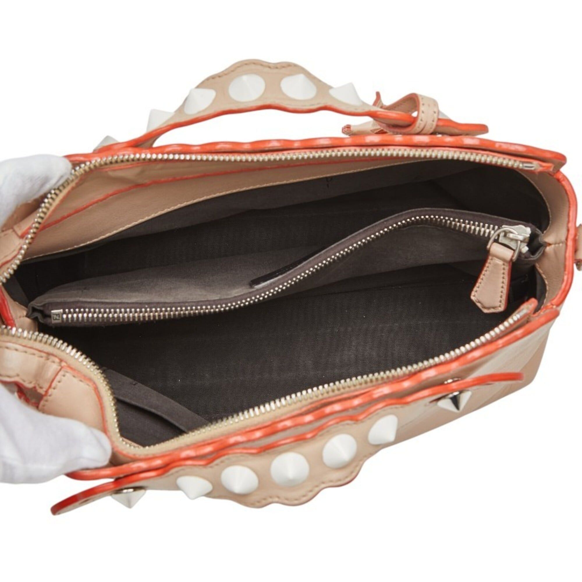 Fendi Fendi By The Way Medium Studded Handbag Shoulder Bag 2WAY 8BL124 Beige Leather Women's FENDI Size ONE SIZE - 10 Thumbnail