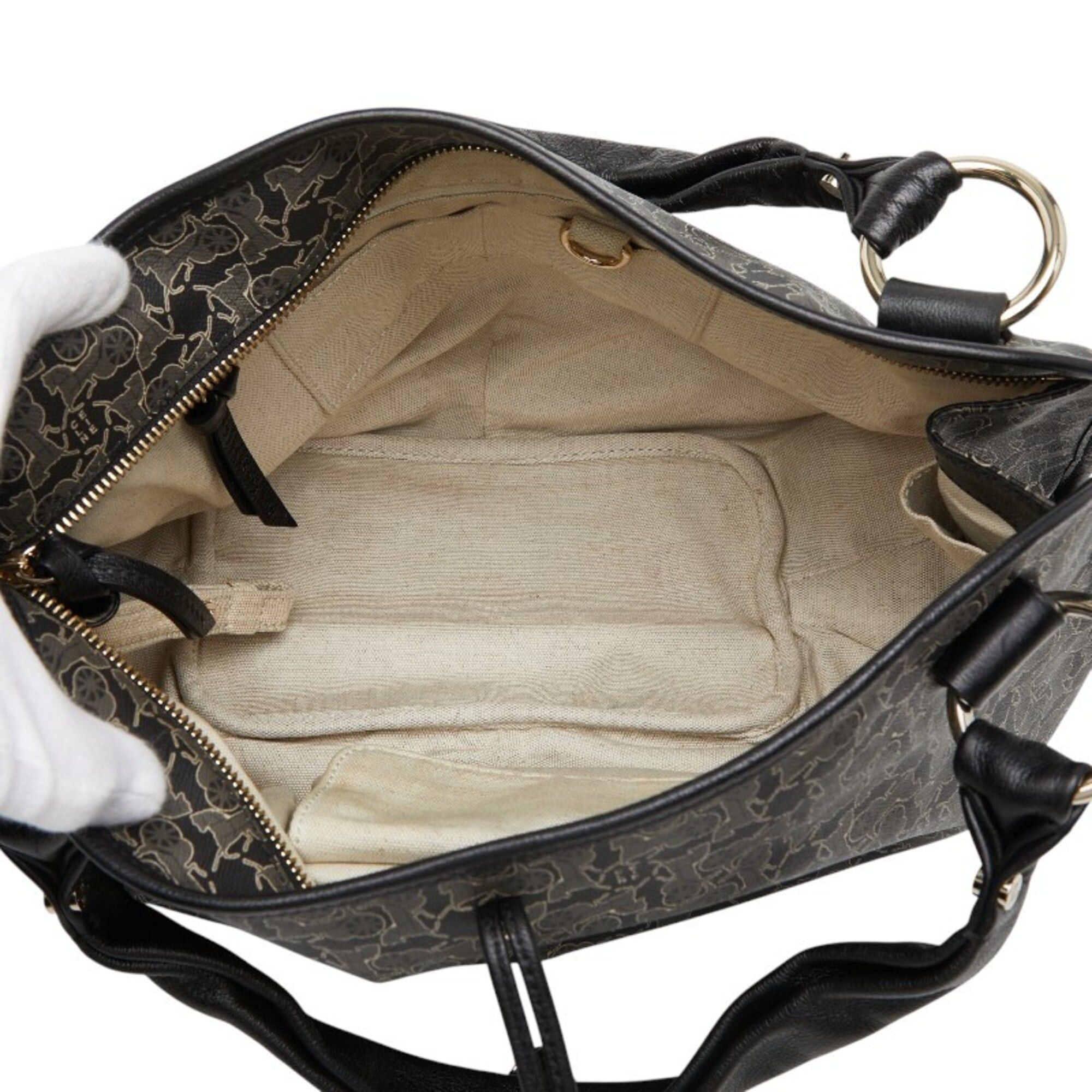 Celine Celine Bittersweet Handbag, Black/Gray Leather, Women's CELINE Size ONE SIZE - 9 Thumbnail