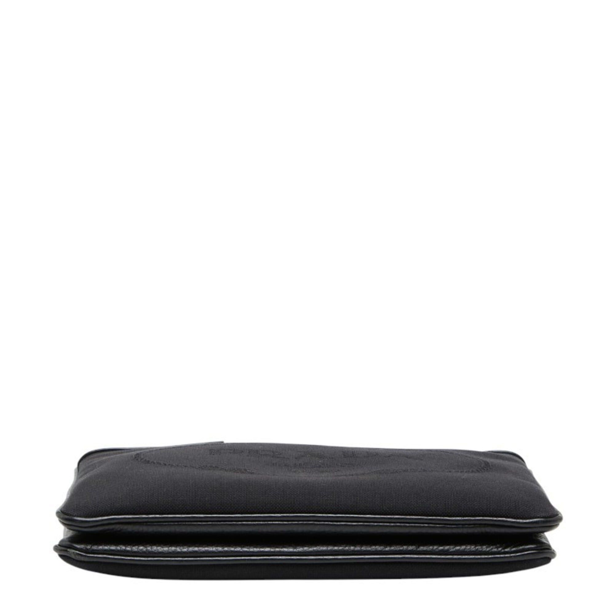 Prada Prada Logo Jacquard Crossbody Shoulder Bag, Black Canvas, Women's PRADA Size ONE SIZE - 3 Thumbnail