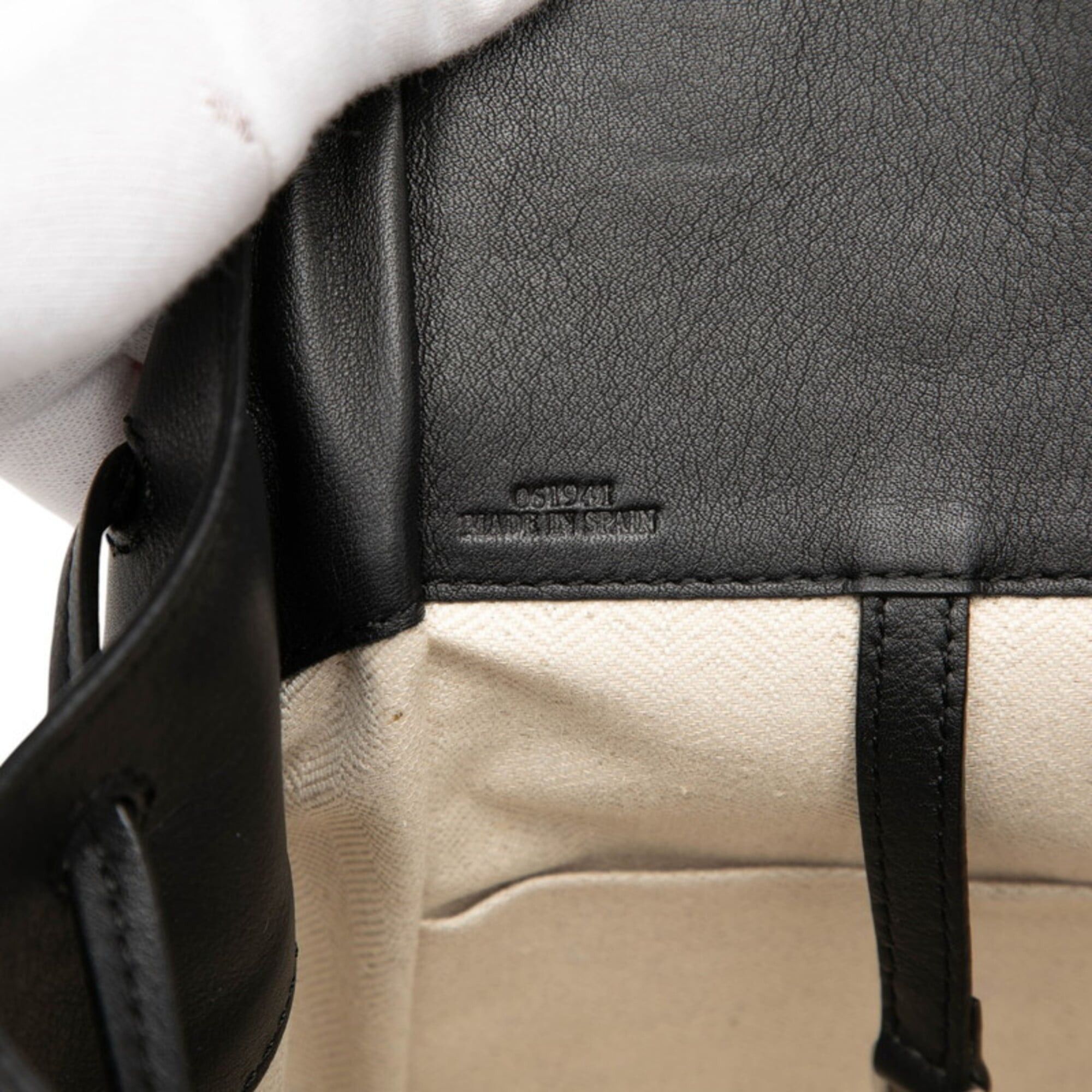 Loewe Loewe Anagram Hammock Small Handbag Shoulder Bag Drawstring 2-Way Black Leather Women's LOEWE Size ONE SIZE - 6 Thumbnail