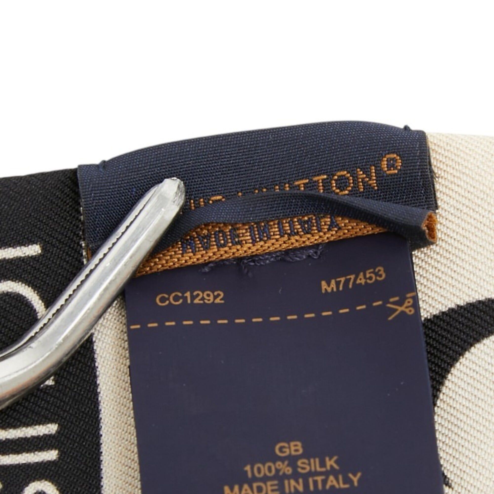 Louis Vuitton Louis Vuitton Monogram Bandeau Croision Scarf M77453 Beige Black Silk Women's LOUIS VUITTON Size ONE SIZE - 9 Thumbnail
