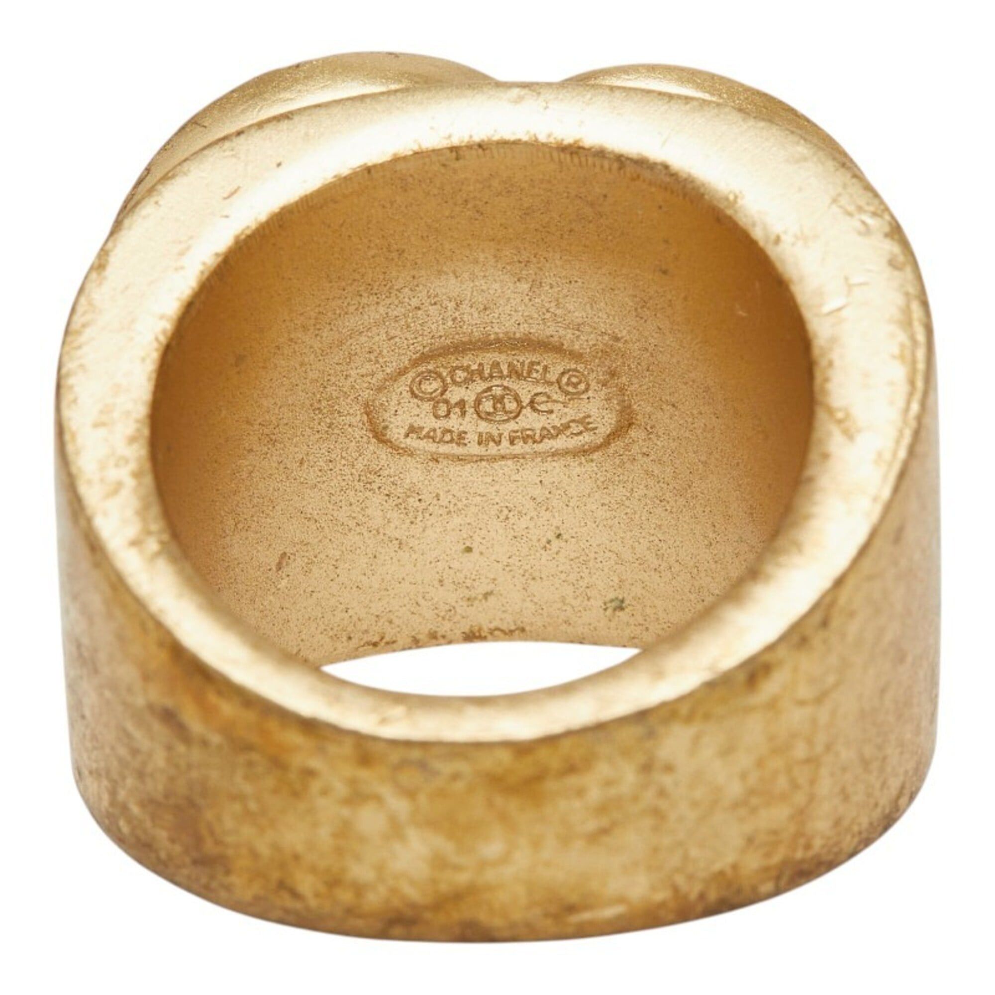 Chanel Chanel Coco Mark Ring, Gold Plated, 01C, Women's CHANEL Size ONE SIZE - 6 Thumbnail
