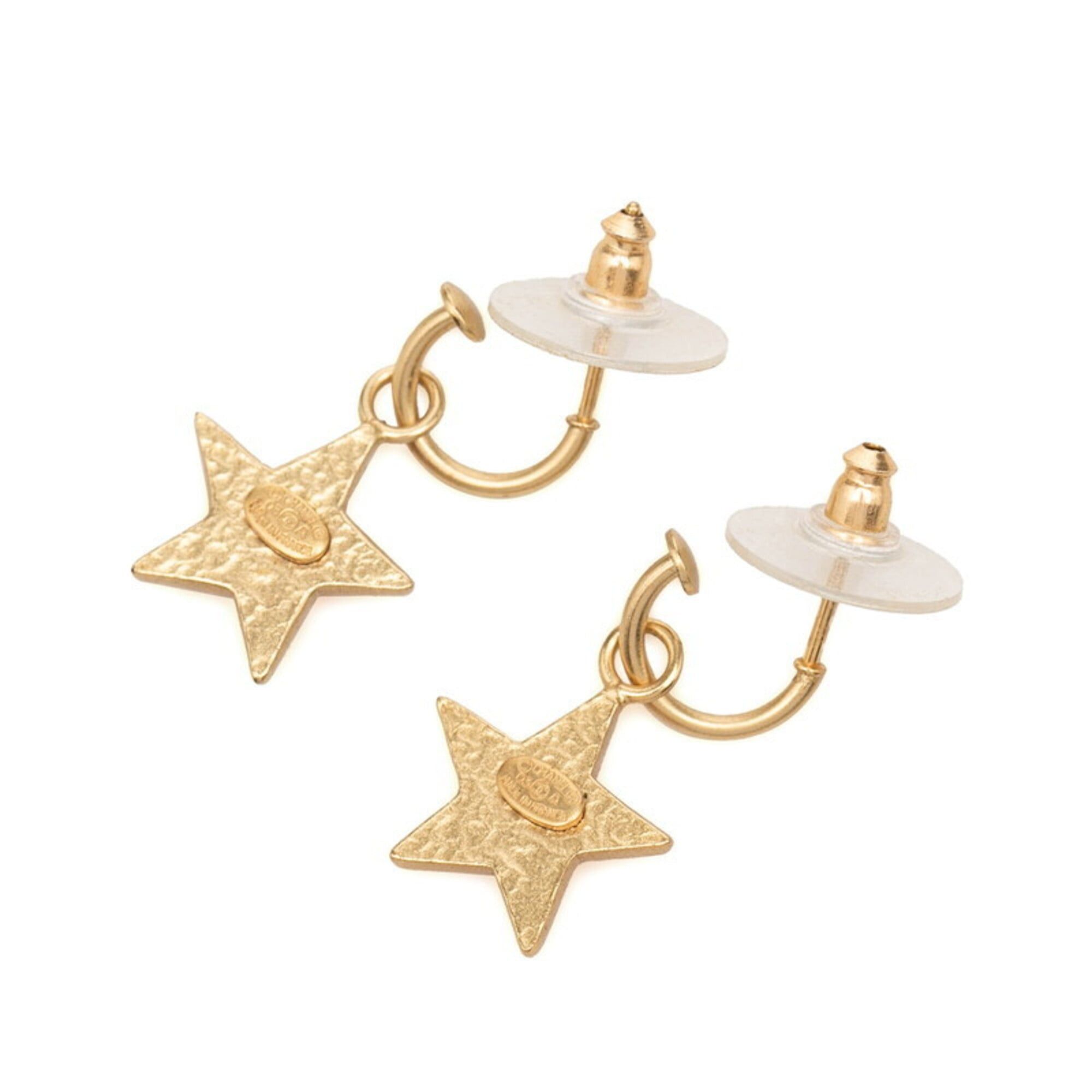 Chanel Chanel Coco Mark Star Earrings 03A Pink Beige Gold Enamel Plated Women's CHANEL Size ONE SIZE - 2 Thumbnail
