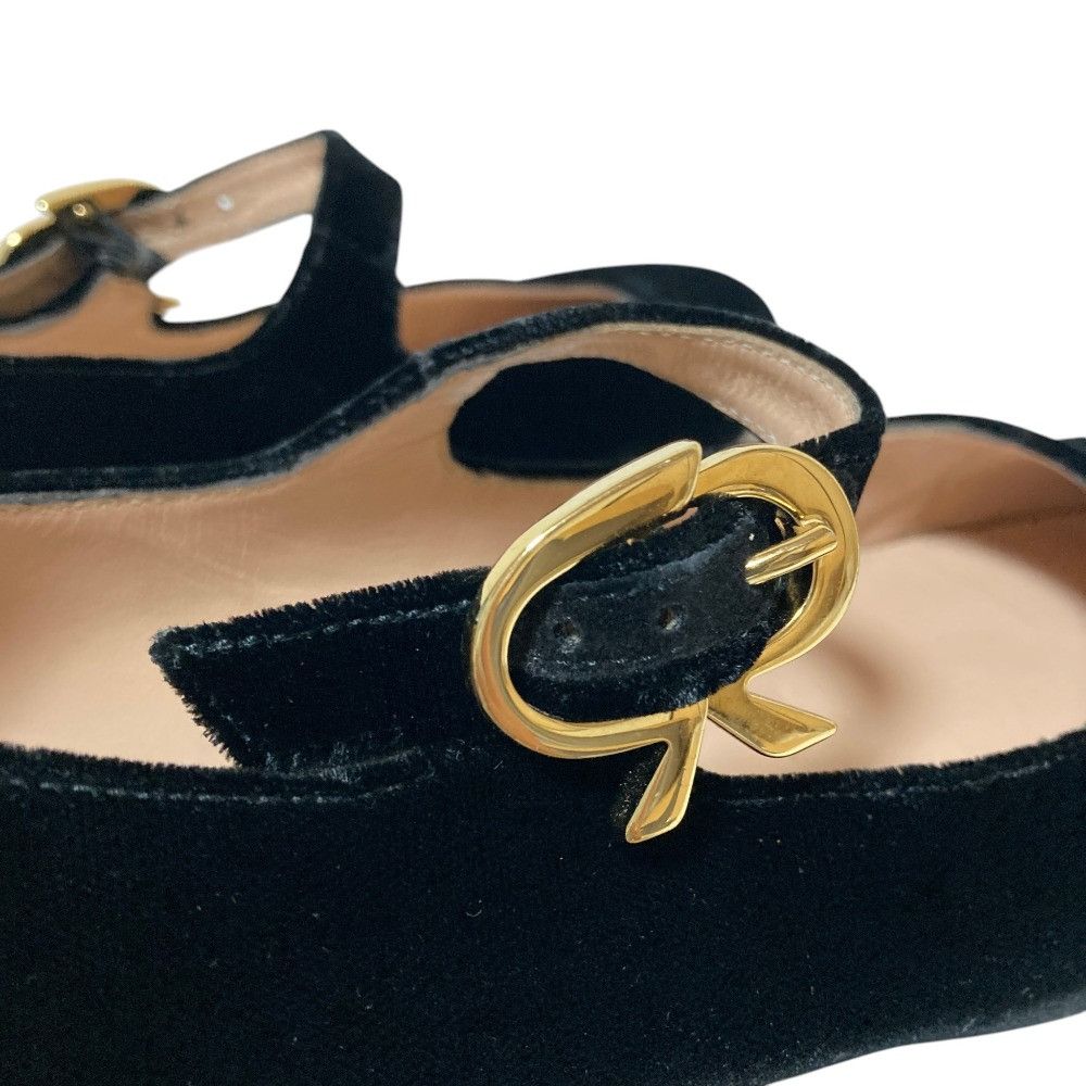 Other Other Gianvito Rossi MARY RIBBON Velvet Mary Jane Flats Textile Shoes DUTY FREE for USA Size ONE SIZE - 9 Thumbnail