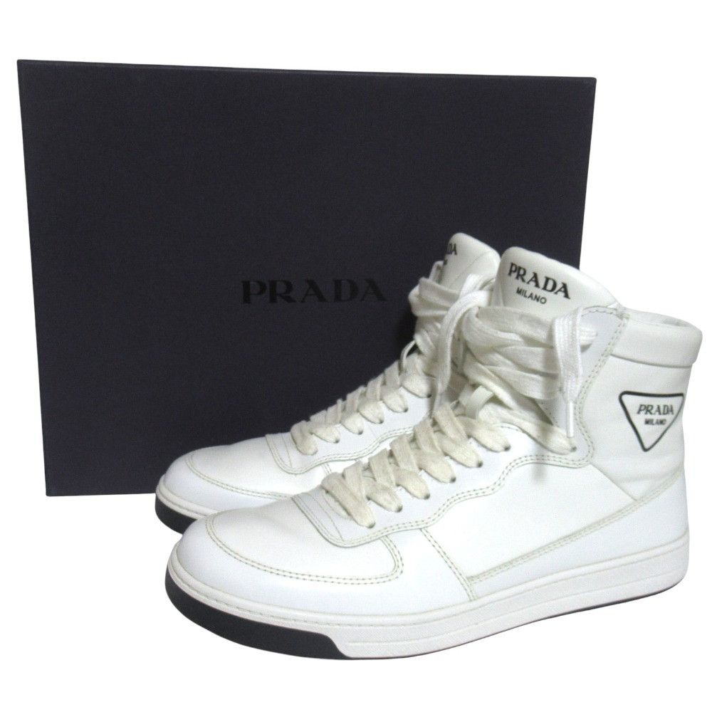 Prada Prada Prada Leather High Top Sneakers Leather Shoes 2TG179 DUTY FREE for USA Size ONE SIZE - 12 Thumbnail