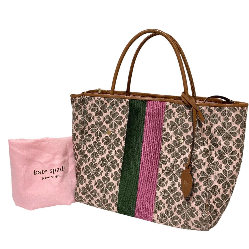 Kate Spade Kate Spade kate spade new york Spade Flower Jacquard Stripe Tote Bag Textile Tote Bag DUTY FREE for USA Size ONE SIZE - 17 Thumbnail