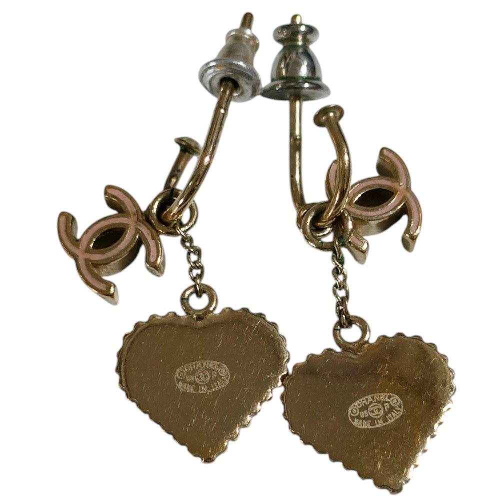 Chanel Chanel Chanel Coco Mark Heart Swing Earrings Metal Earrings DUTY FREE for USA Size ONE SIZE - 3 Thumbnail