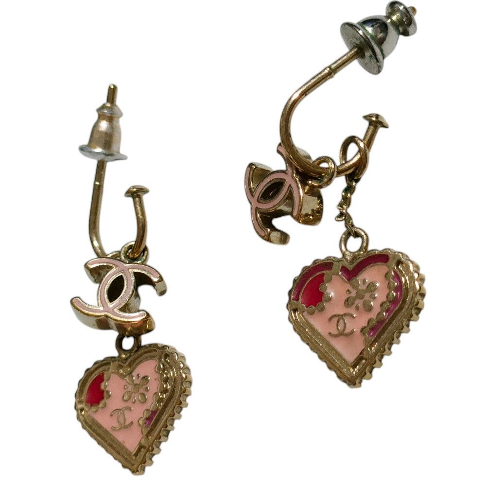 Chanel Chanel Chanel Coco Mark Heart Swing Earrings Metal Earrings DUTY FREE for USA Size ONE SIZE - 2 Thumbnail