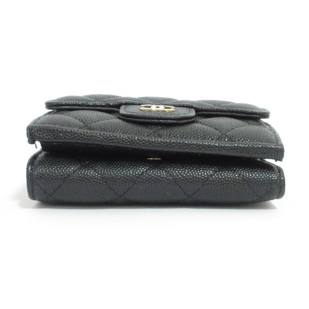 Chanel Chanel Chanel Caviar Skin Matelasse Classic Small Wallet Leather Short Wallet AP0230 DUTY FREE for USA Size ONE SIZE - 4 Thumbnail