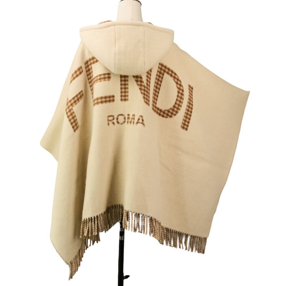 Fendi Fendi Fendi Wool Blend Hooded Cape Textile Shawl FXX722AHR1 DUTY FREE for USA Size ONE SIZE - 6 Thumbnail