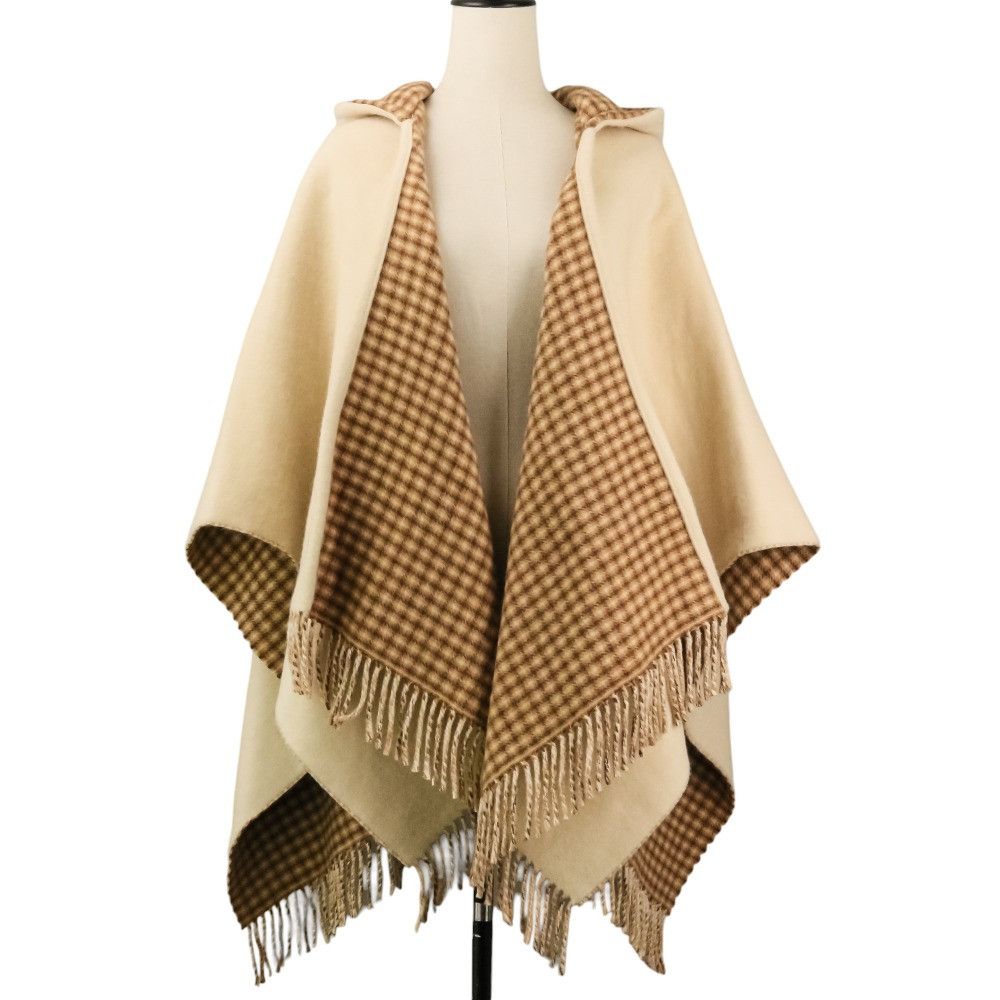 Fendi Fendi Fendi Wool Blend Hooded Cape Textile Shawl FXX722AHR1 DUTY FREE for USA Size ONE SIZE - 2 Thumbnail