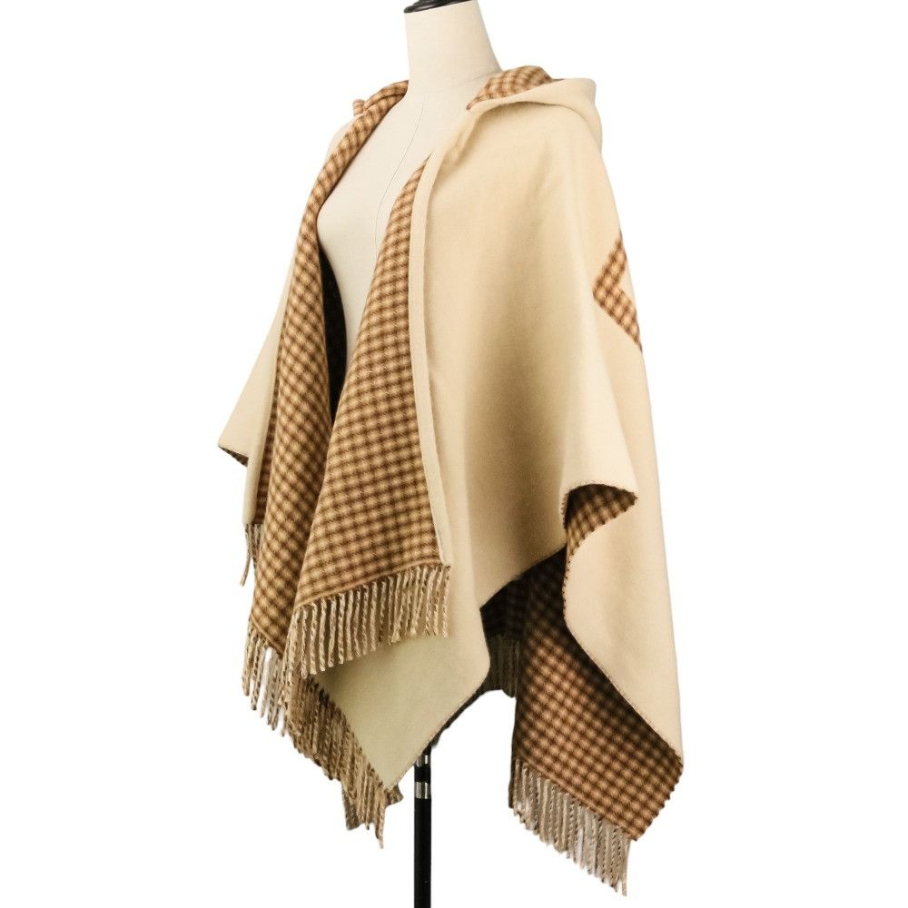 Fendi Fendi Fendi Wool Blend Hooded Cape Textile Shawl FXX722AHR1 DUTY FREE for USA Size ONE SIZE - 3 Thumbnail