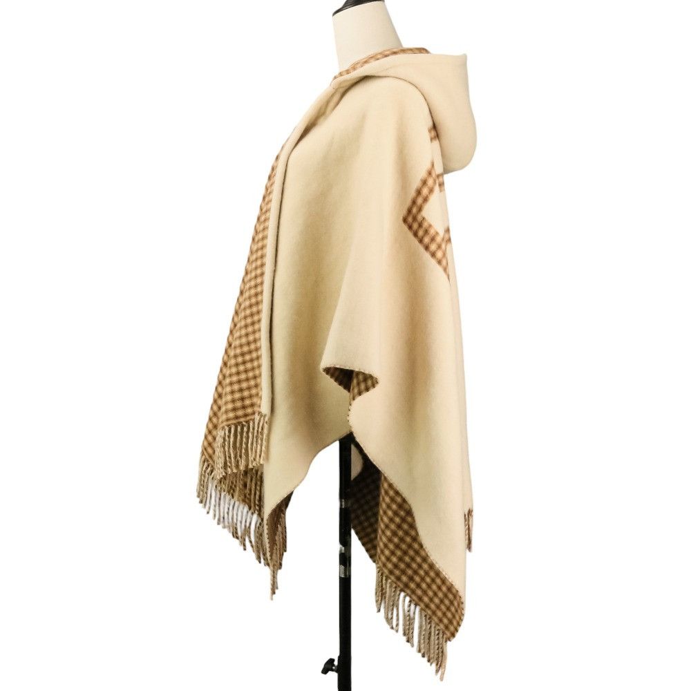 Fendi Fendi Fendi Wool Blend Hooded Cape Textile Shawl FXX722AHR1 DUTY FREE for USA Size ONE SIZE - 4 Thumbnail