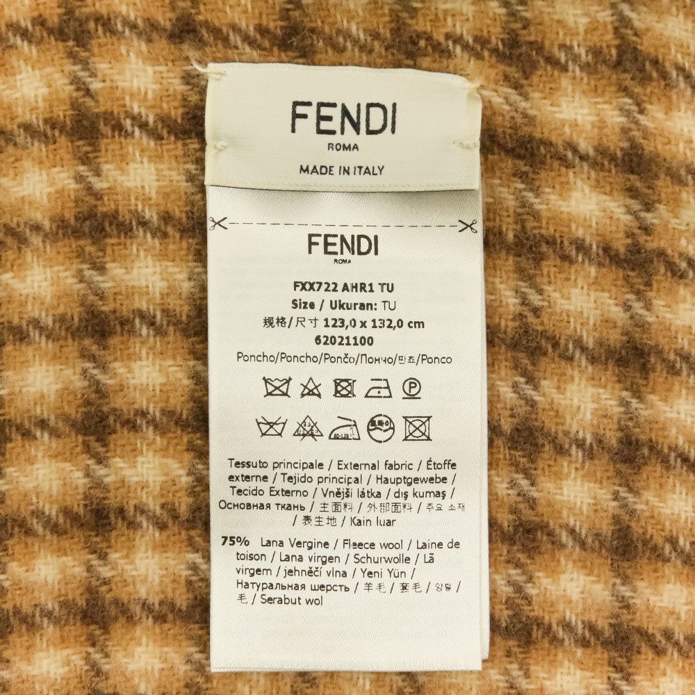 Fendi Fendi Fendi Wool Blend Hooded Cape Textile Shawl FXX722AHR1 DUTY FREE for USA Size ONE SIZE - 11 Thumbnail