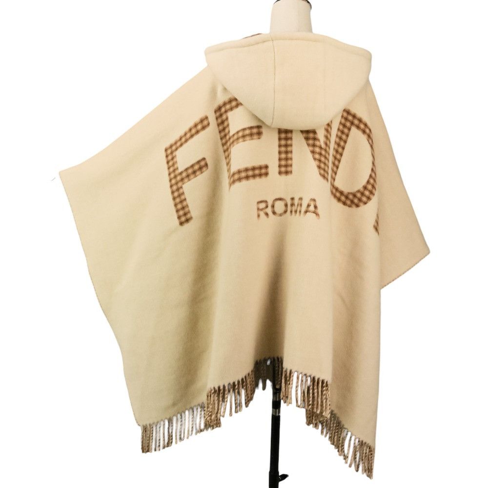 Fendi Fendi Fendi Wool Blend Hooded Cape Textile Shawl FXX722AHR1 DUTY FREE for USA Size ONE SIZE - 7 Thumbnail