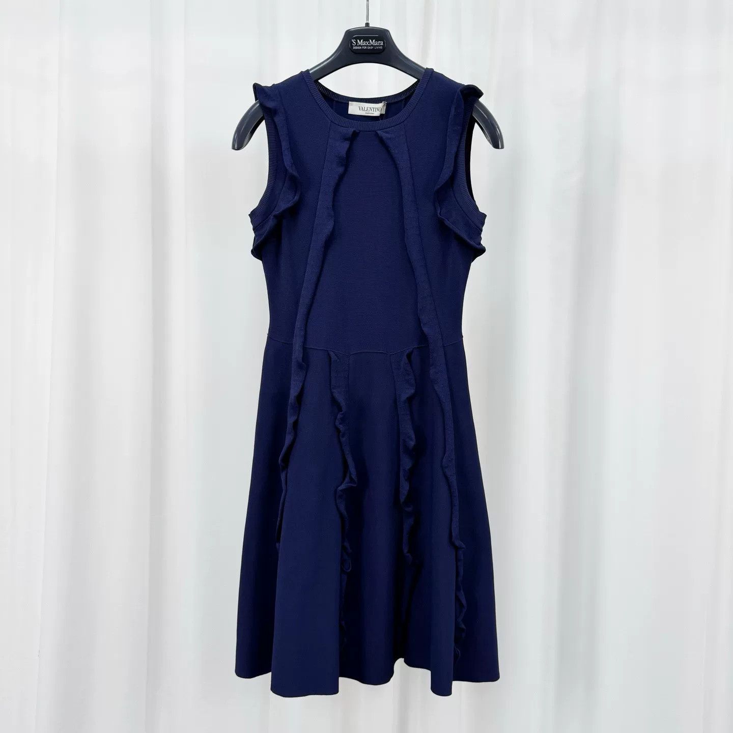 Valentino Valentino Ruffle Trim Knit Midi Dress Size M Size M / US 6-8 / IT 42-44 - 2 Thumbnail