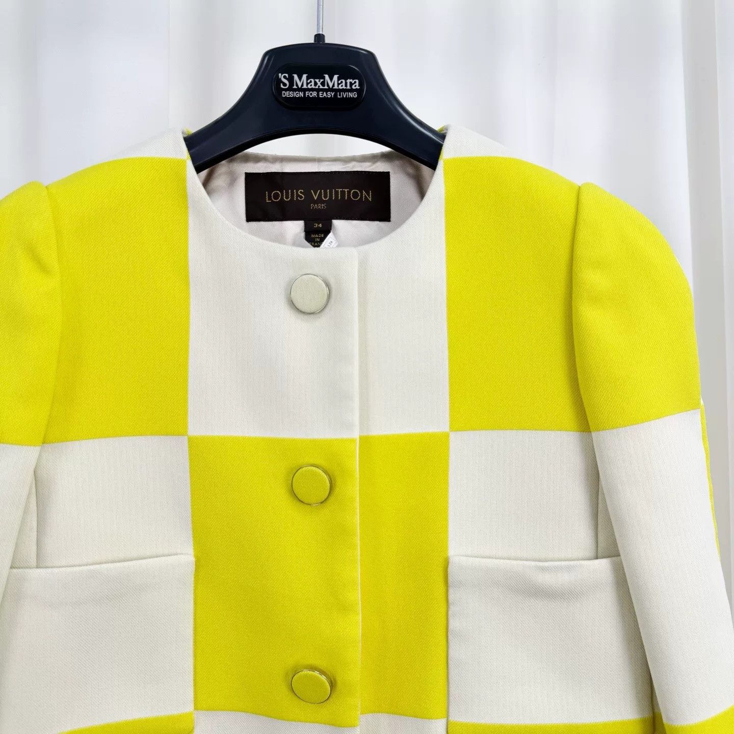 Louis Vuitton Louis Vuitton Yellow Checkered Jacket Size 34 Size XS / US 0-2 / IT 36-38 - 4 Thumbnail