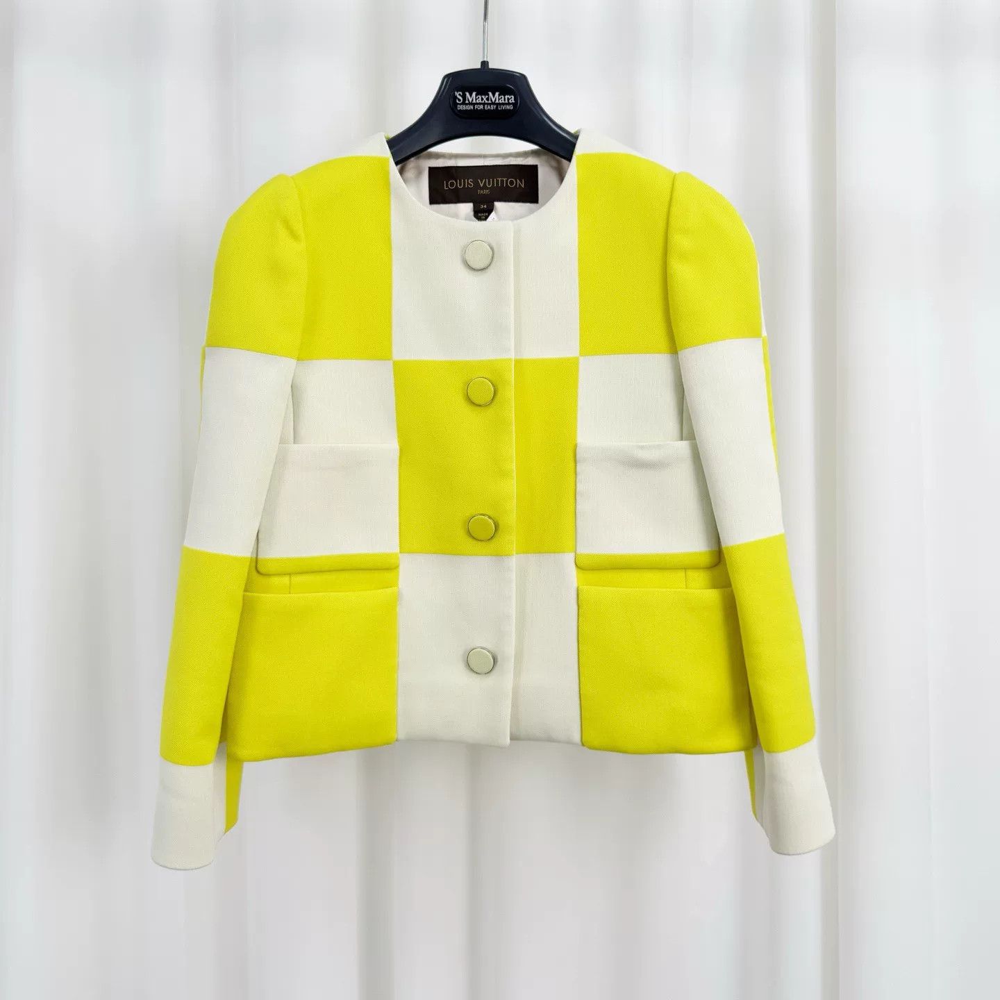 Louis Vuitton Louis Vuitton Yellow Checkered Jacket Size 34 Size XS / US 0-2 / IT 36-38 - 2 Thumbnail