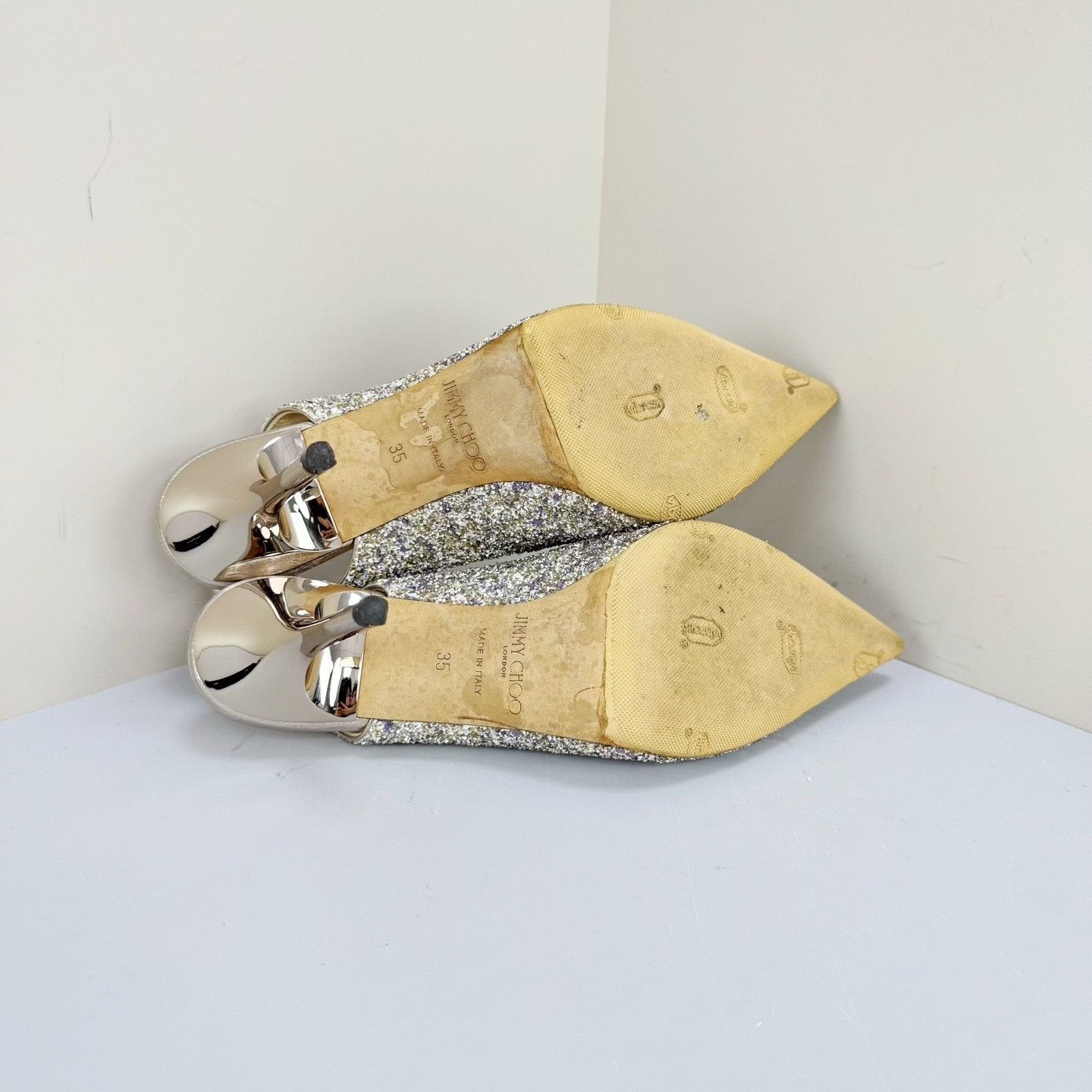 Jimmy Choo Jimmy Choo Glitter Slingback Heels Size 35 Size US 5 / IT 35 - 6 Thumbnail