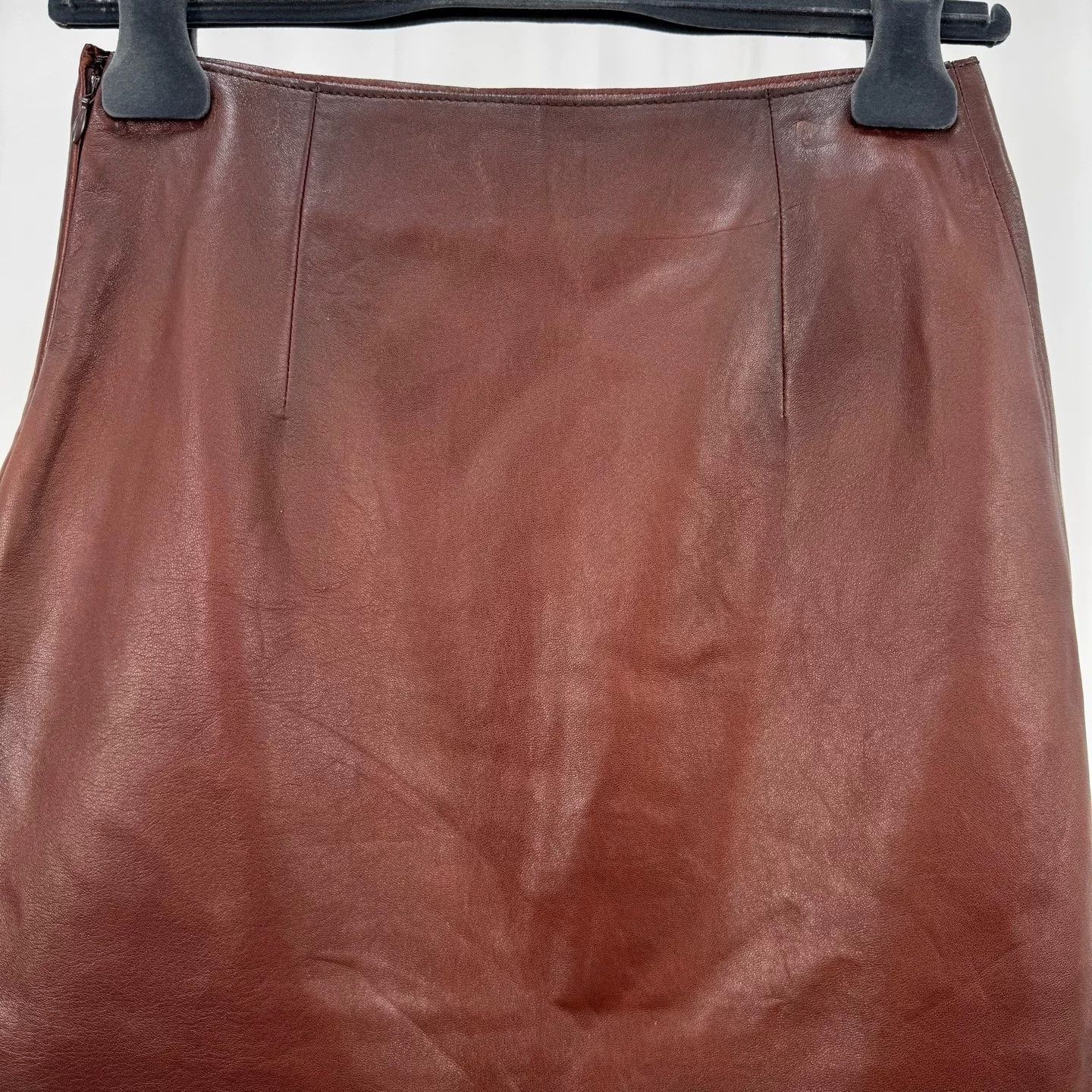 Miu Miu Miu Miu Brown Leather Mini Skirt Size 36 Size 25" / US 0 / IT 36 - 4 Thumbnail