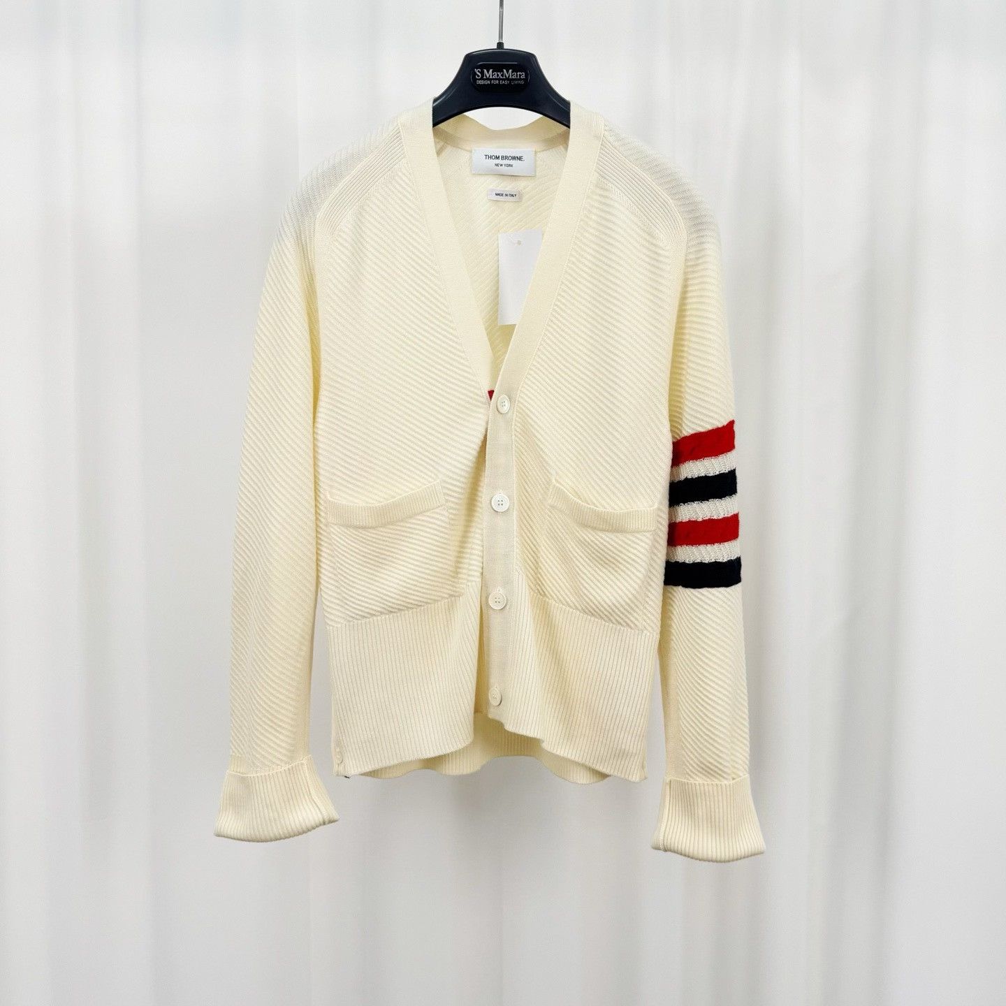 Thom Browne Thom Browne Four Bar Ribbed Cardigan Size 1 Size US S / EU 44-46 / 1 - 2 Thumbnail