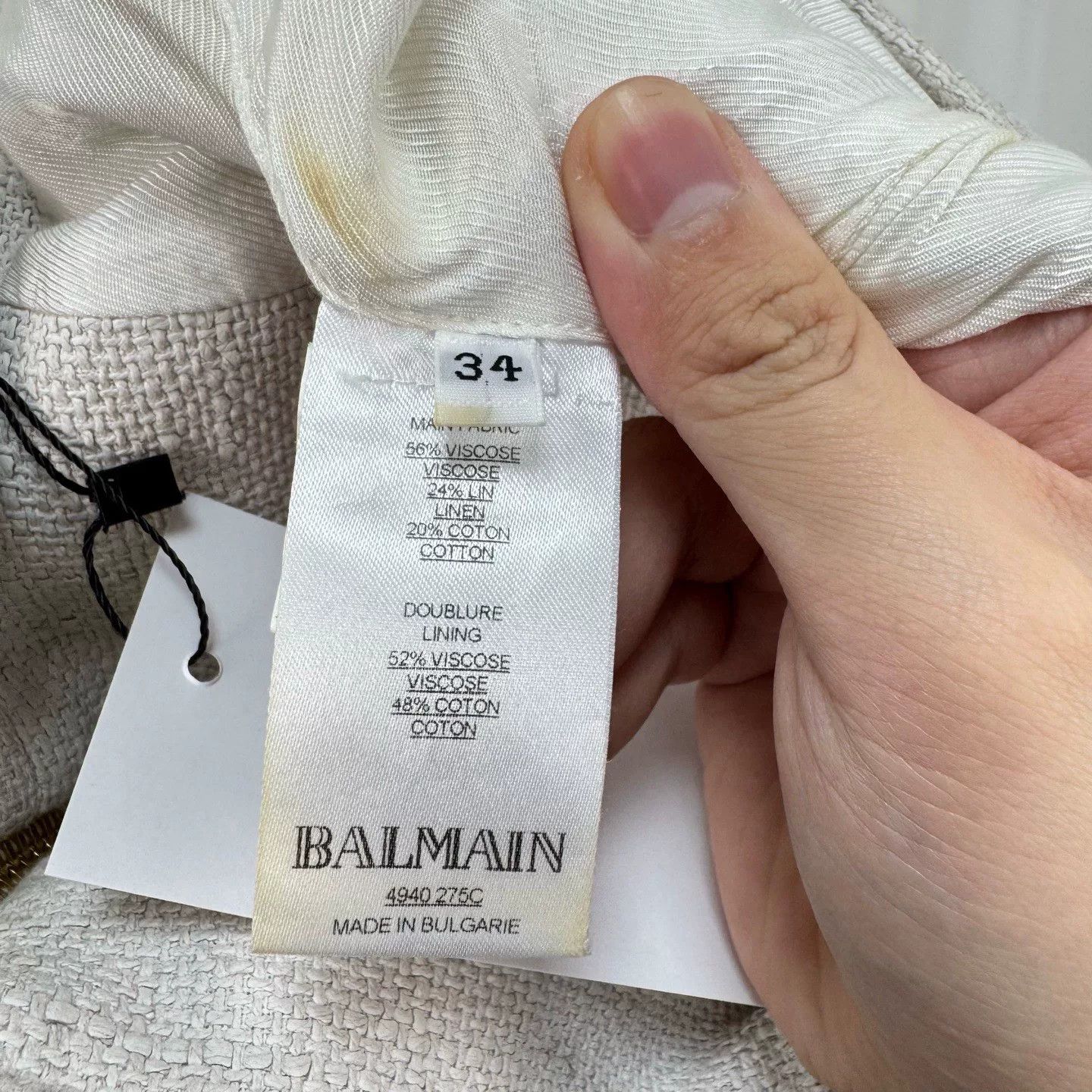 Balmain Balmain Gold Button Tweed Mini Skirt Size 34 Size 25" / US 0 / IT 36 - 7 Thumbnail