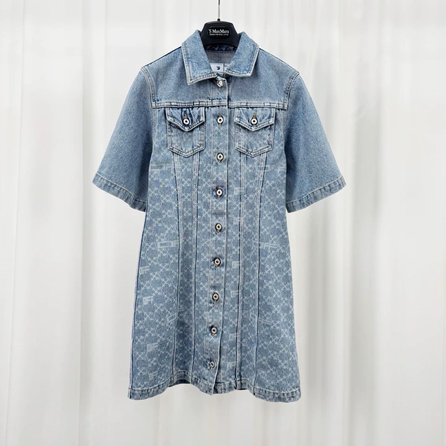 Off-White Off-White Monogram Print Denim Dress Size 38 Size XS / US 0-2 / IT 36-38 - 2 Thumbnail